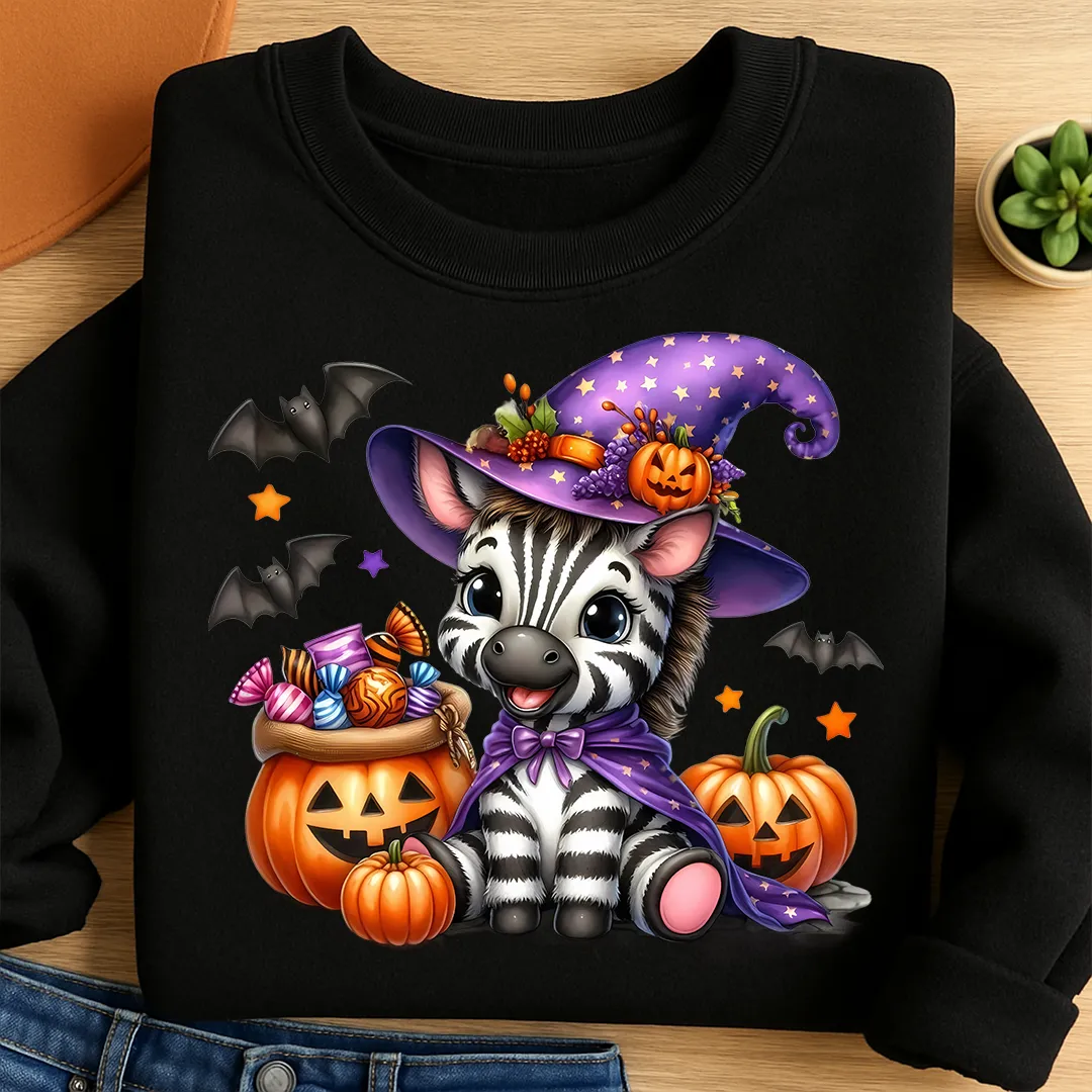 Bügelbild Zebra Halloween Freude