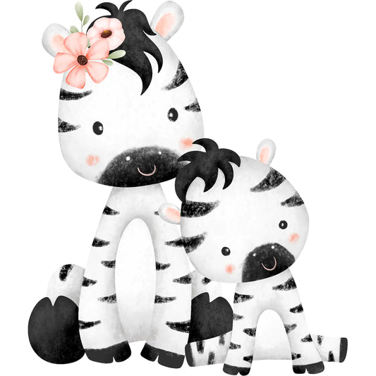 buegelbild-zebra-mama-mit-baby
