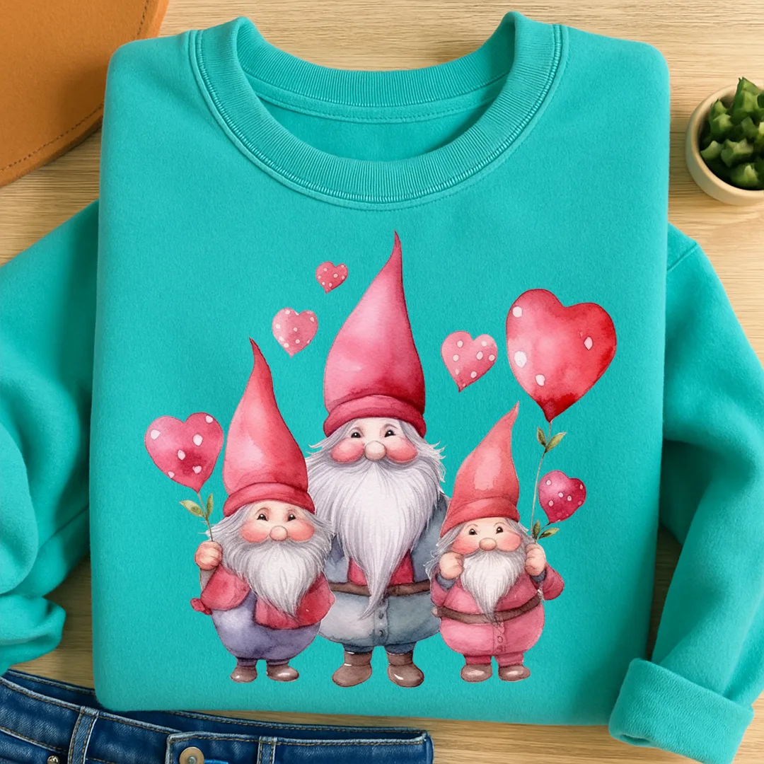 Bügelbild Zwergen Familie Herzchen