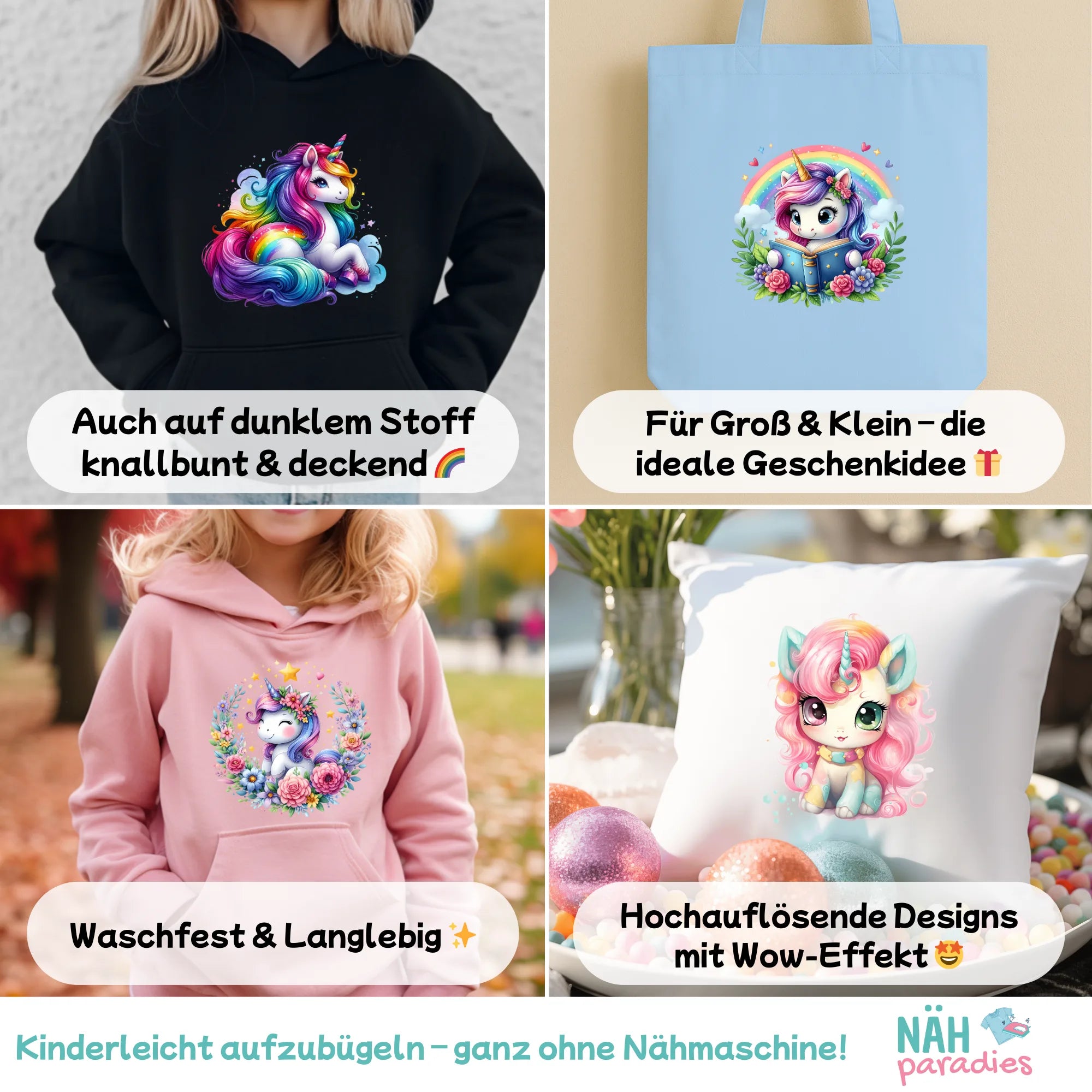 Bügelbilder Einhorn Starter-Set