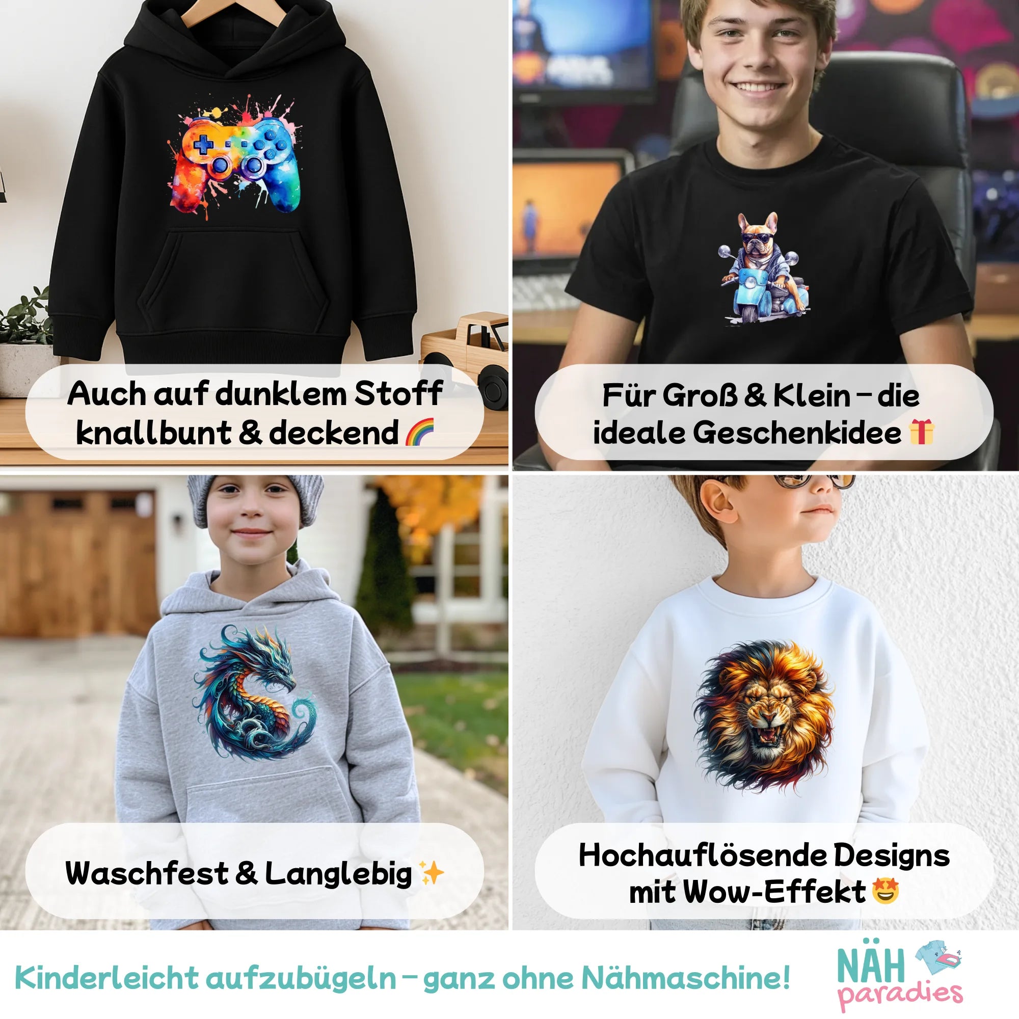 Bügelbilder Jungen Starter-Set