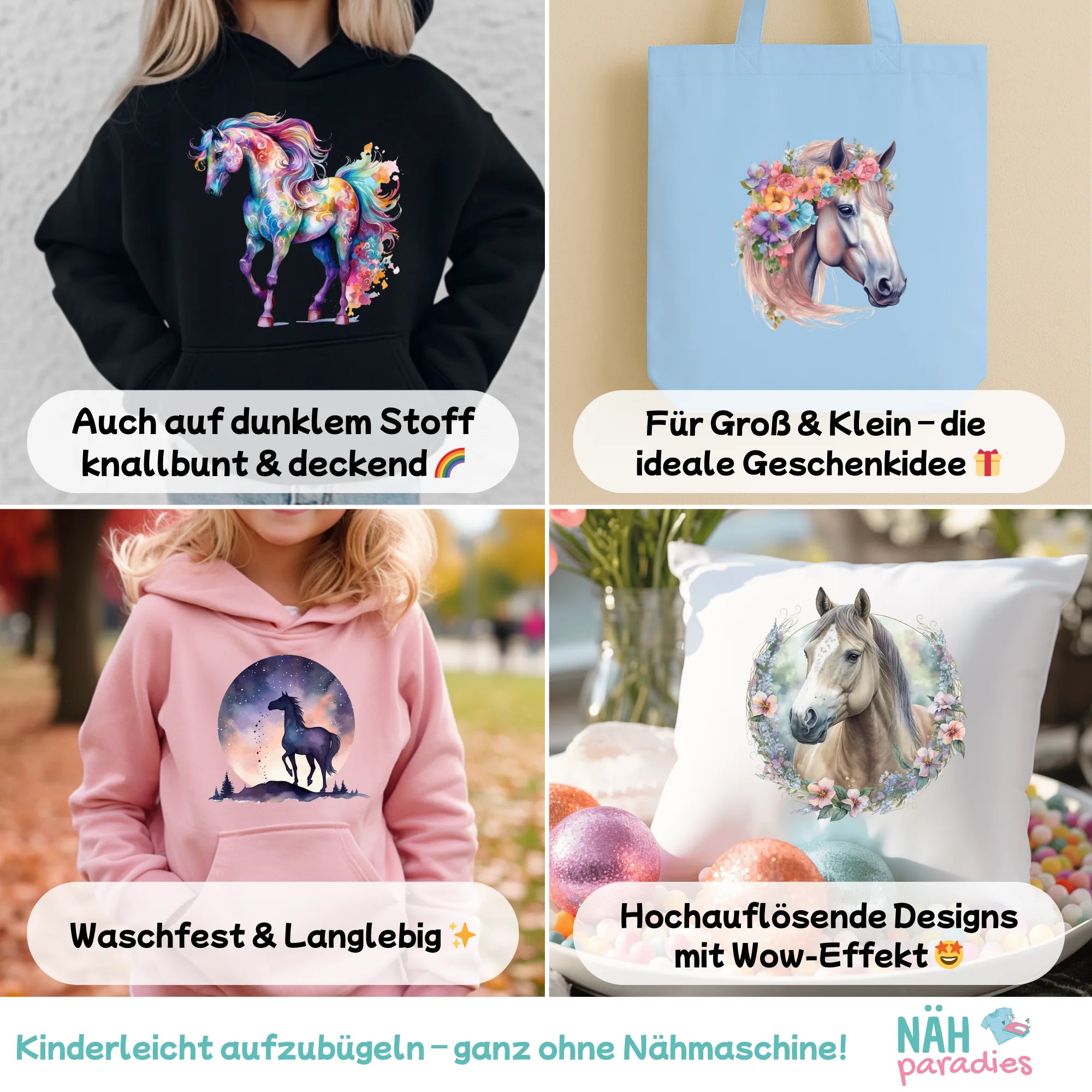 Bügelbilder Pferde Starter-Set