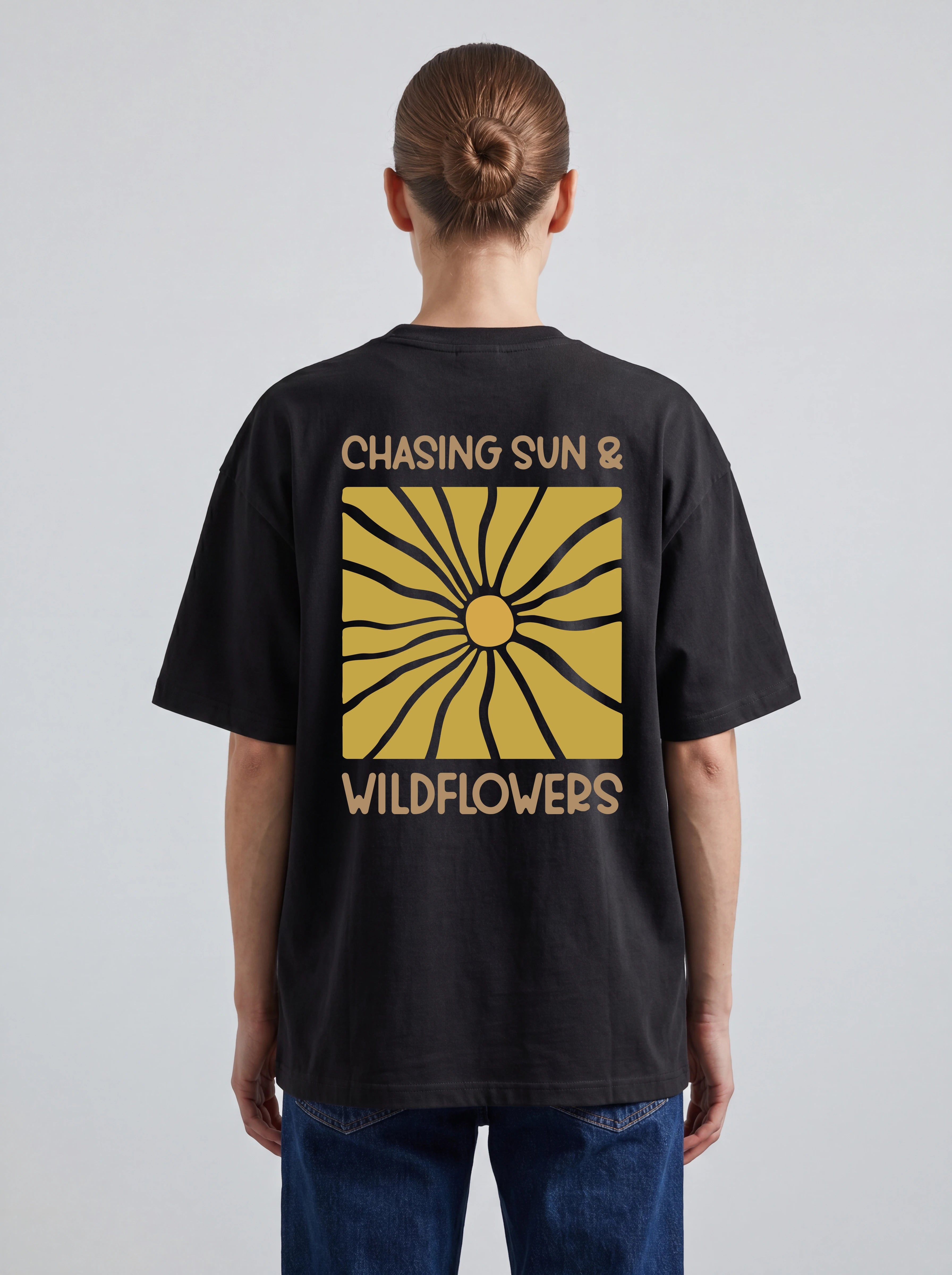 CHASING SUN AND WILDFLOWERS - OVERSIZED SHIRT BACKPRINT