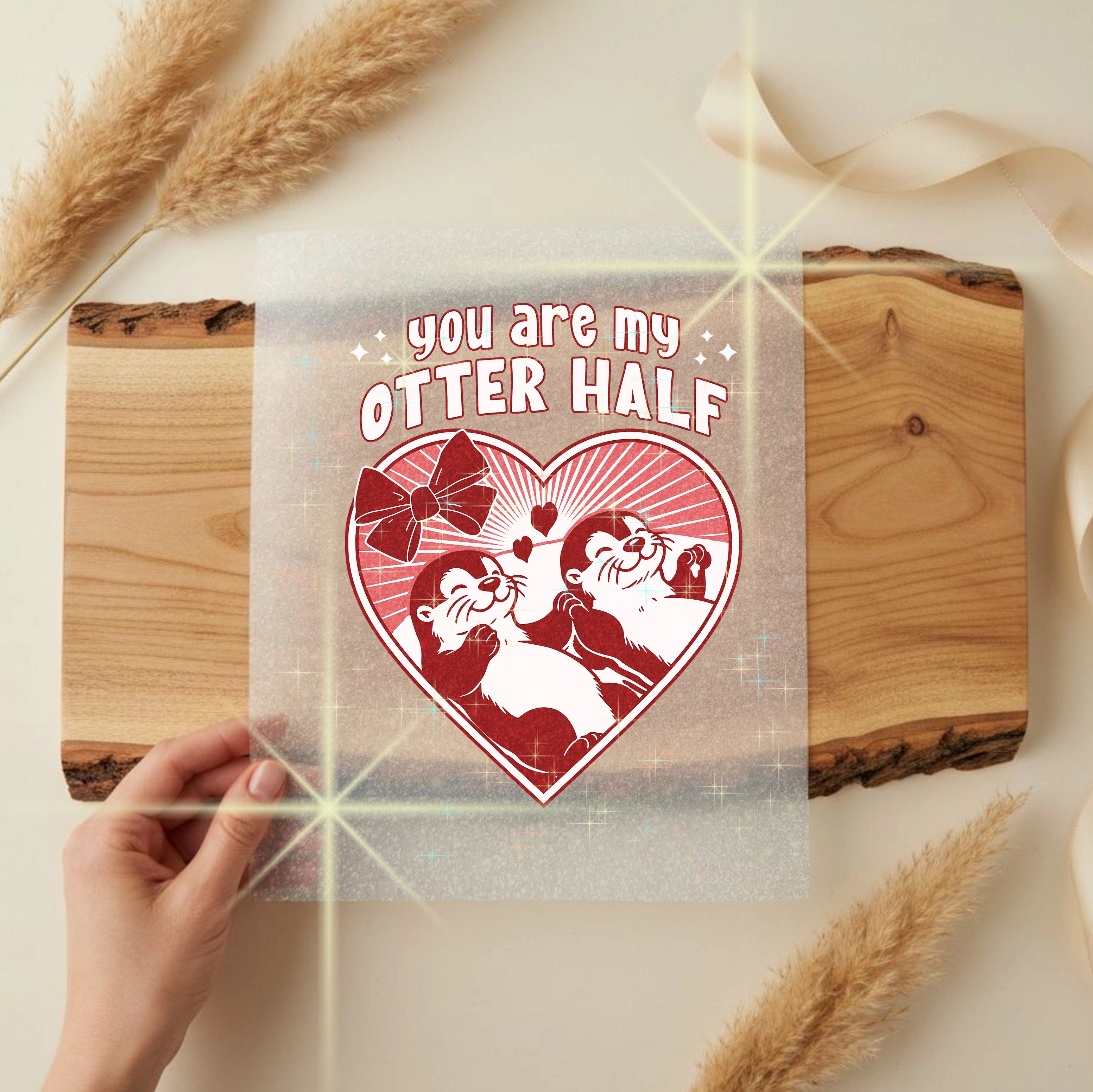 Glitzer Bügelbild you are my otter half