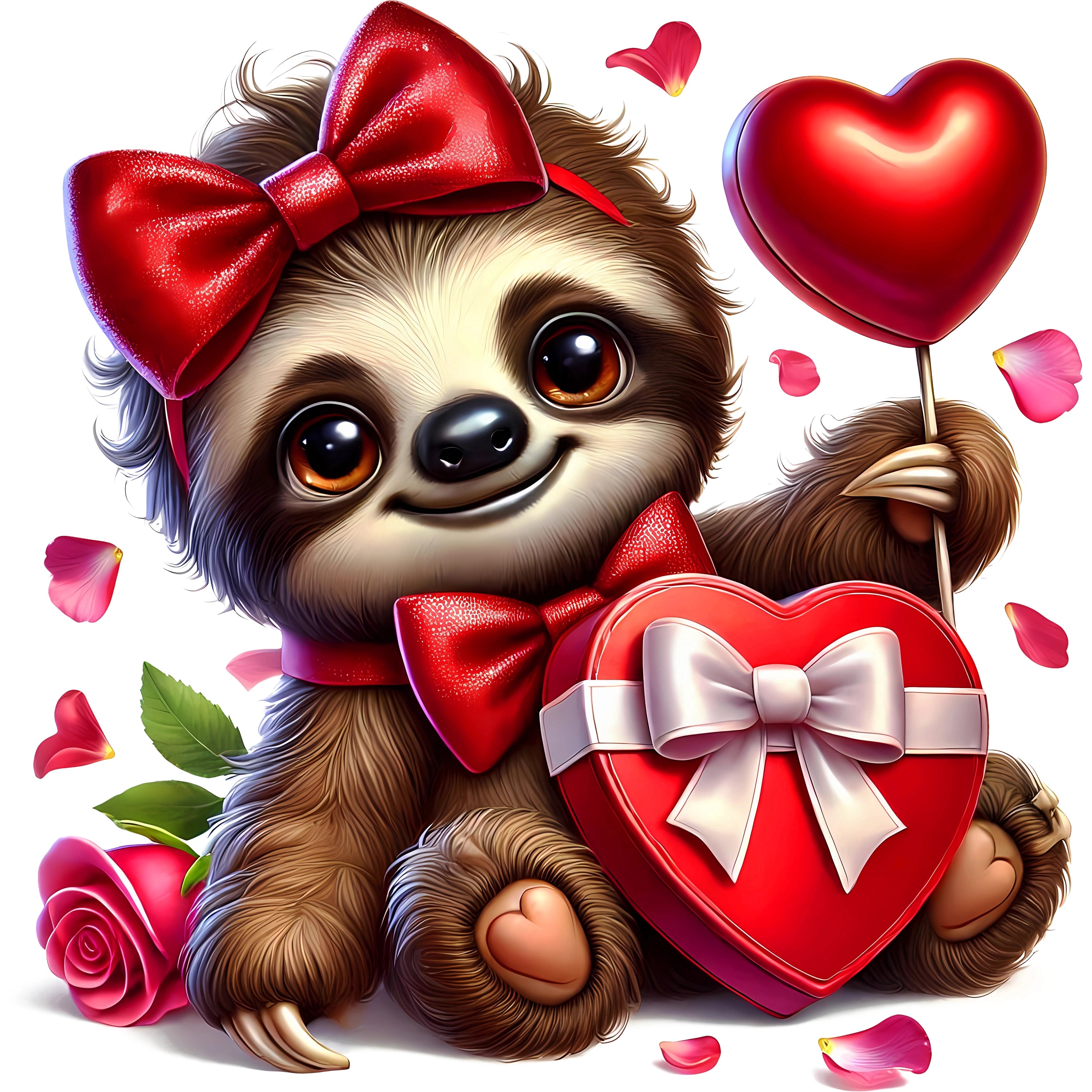 Glitzer Bügelbild Liebes Faultier Amorina