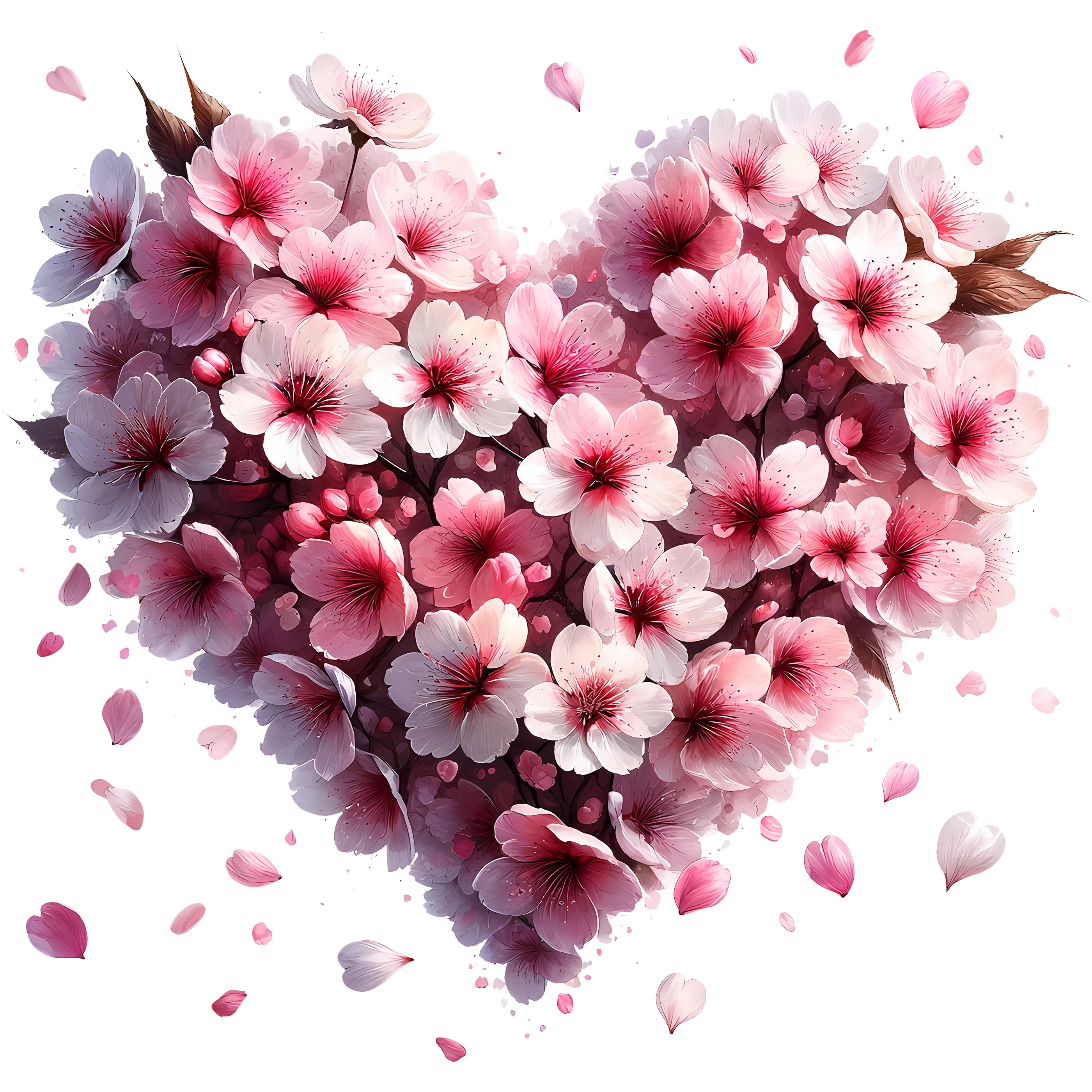 Glitzer Bügelbild Kirschblüten Herztraum