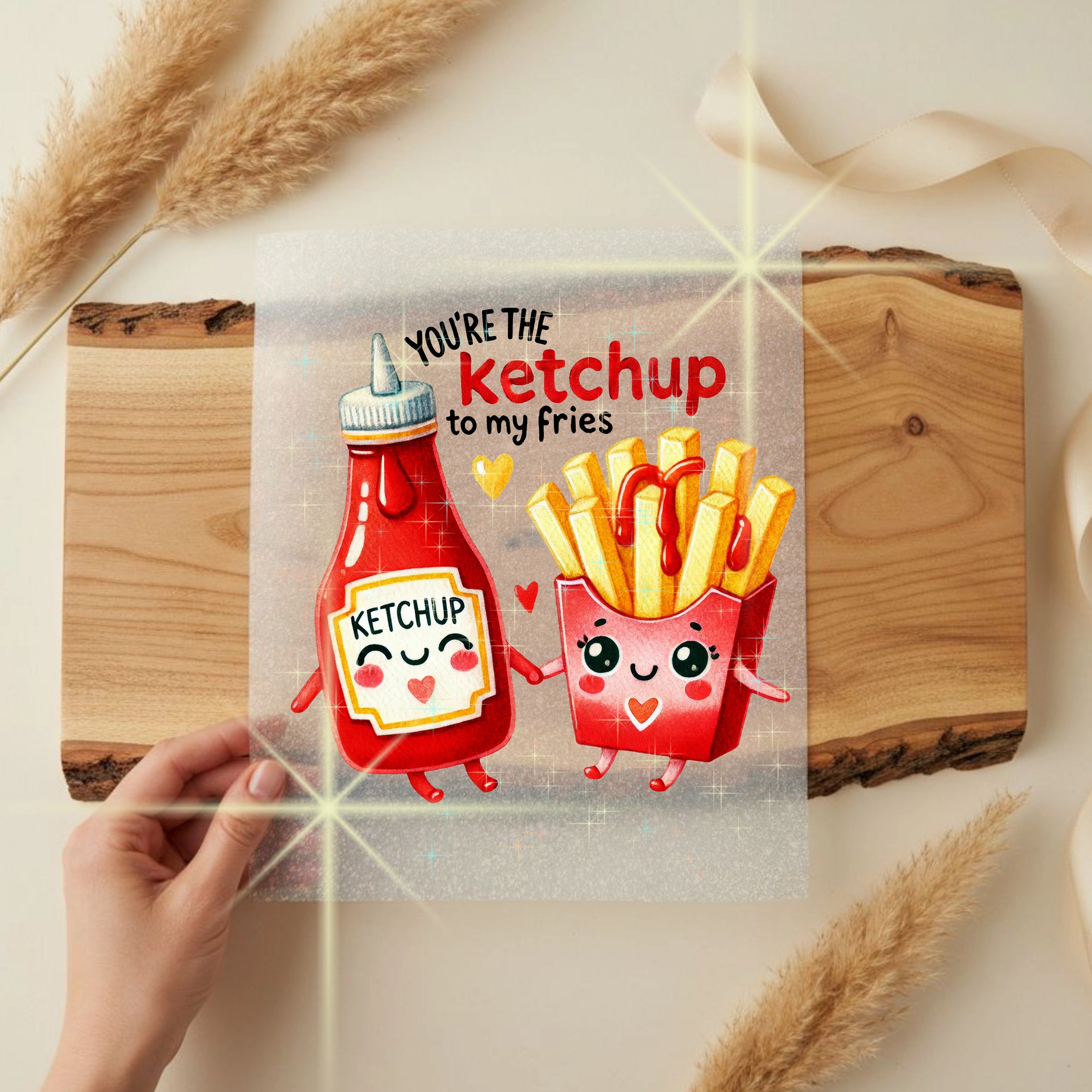 Glitzer Bügelbild Ketchup to my Fries