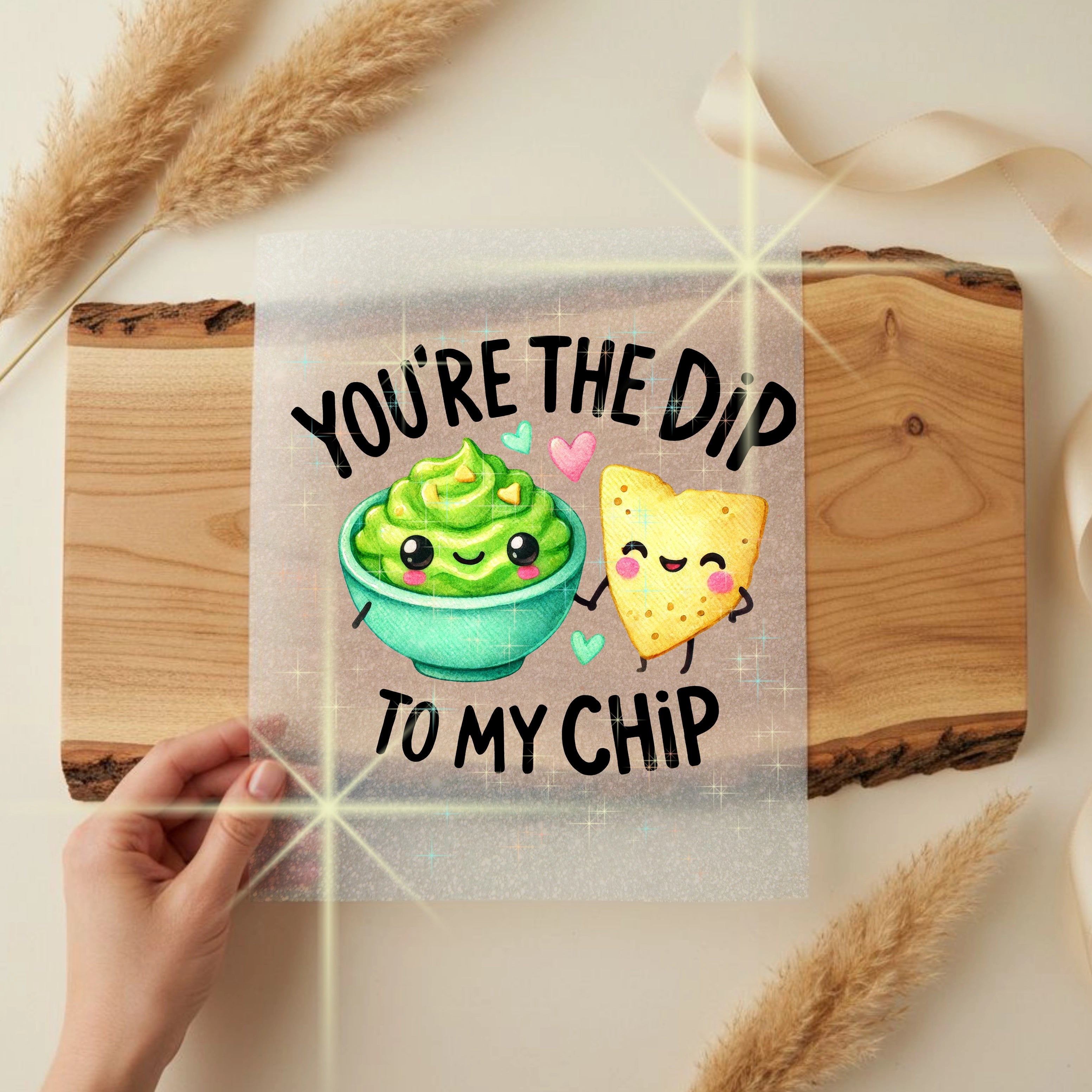 Glitzer Bügelbild Dip to my Chip