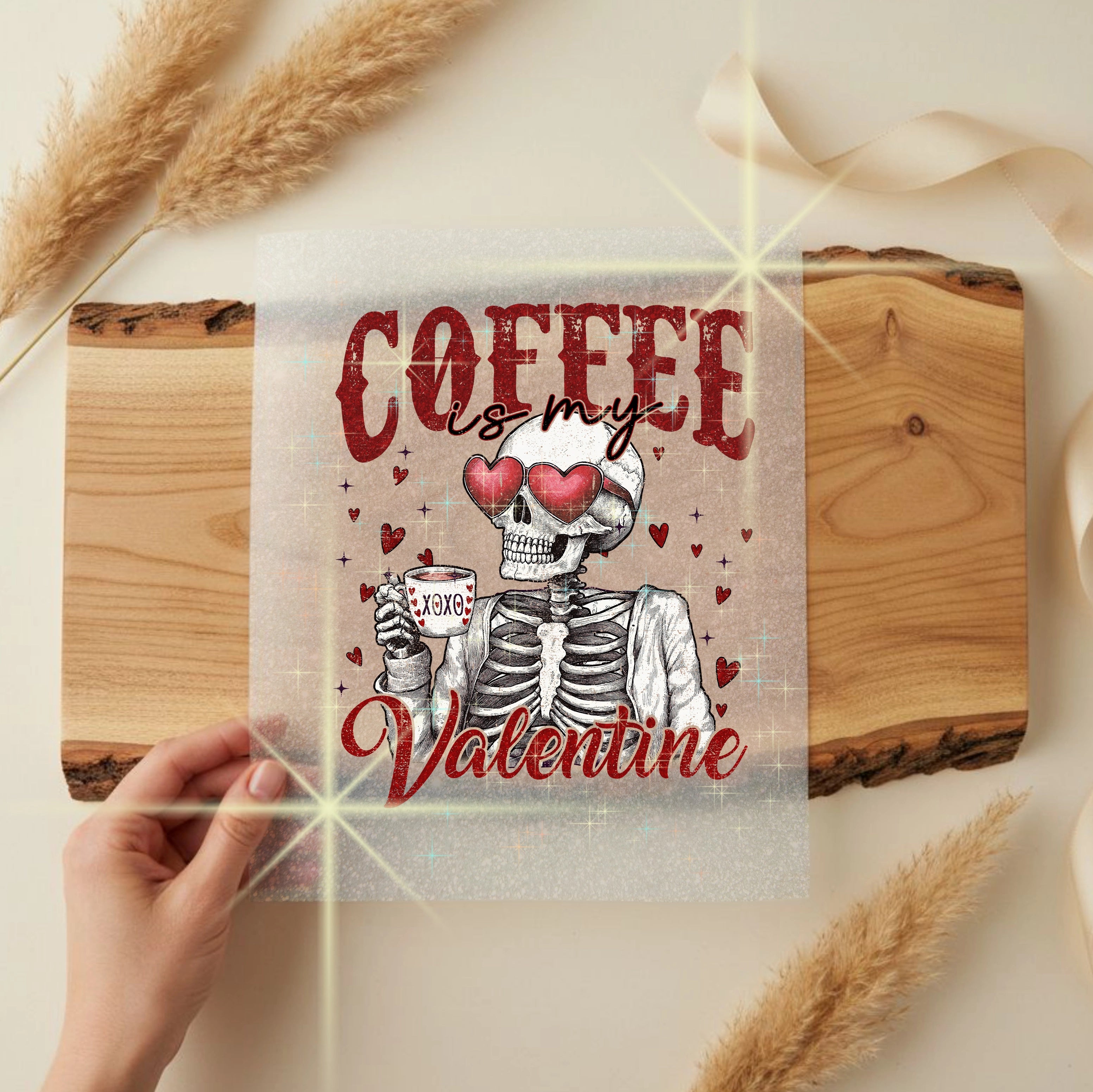 Glitzer Bügelbild Coffee is my Valentine