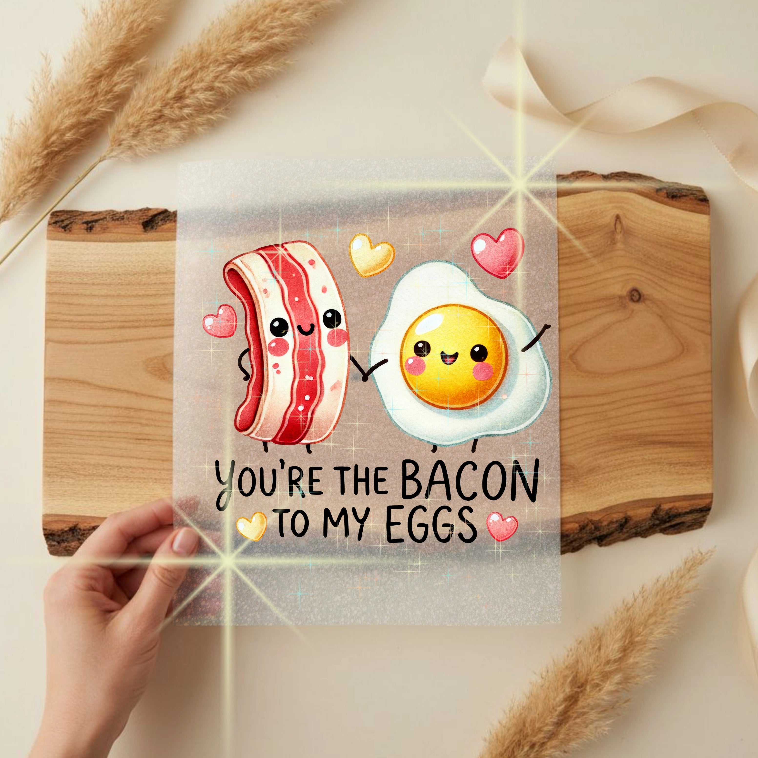 Glitzer Bügelbild Bacon to my Eggs