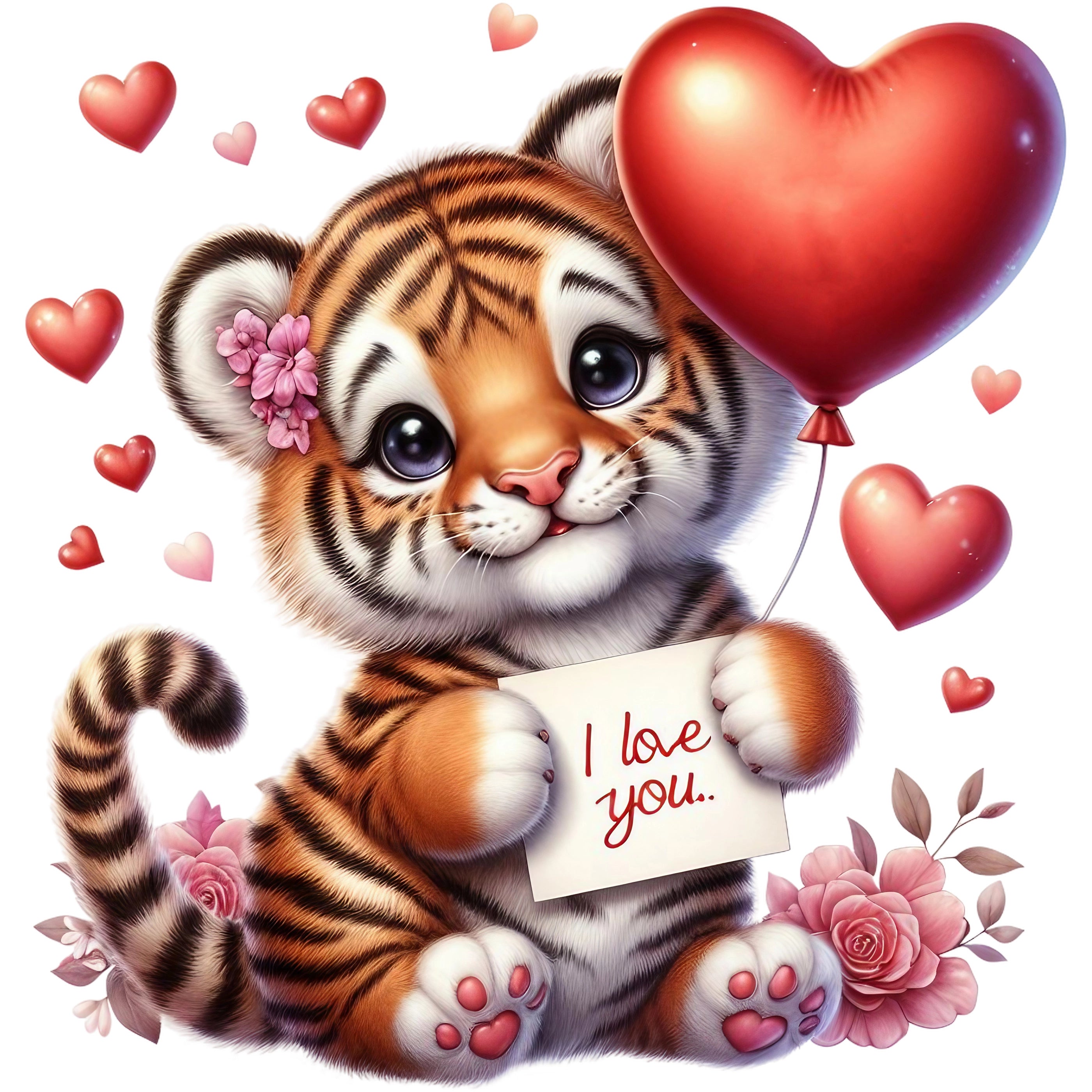 Glitzer Bügelbild Herztiger Theo