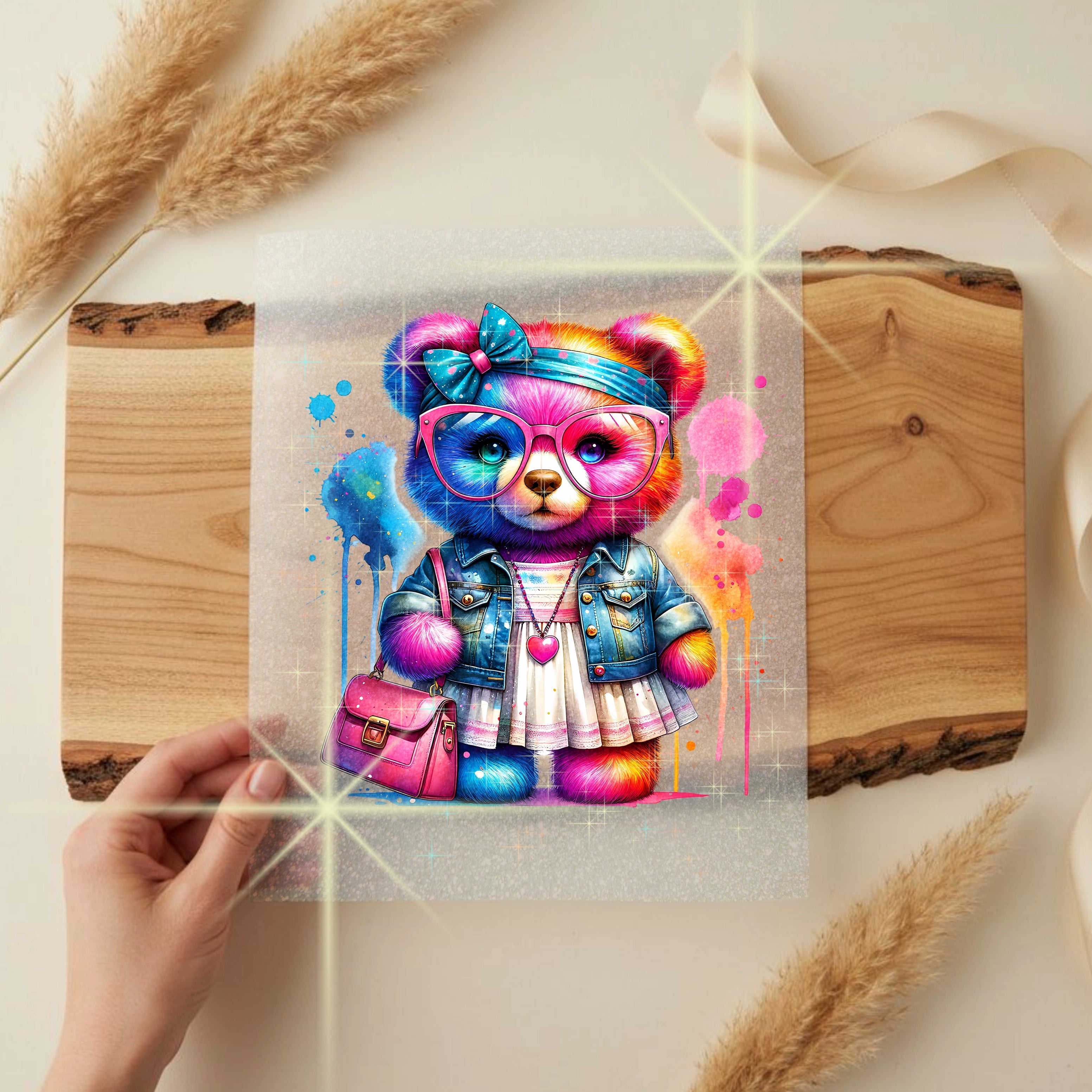 Glitzer Bügelbild Bärchen Styleprinzessin