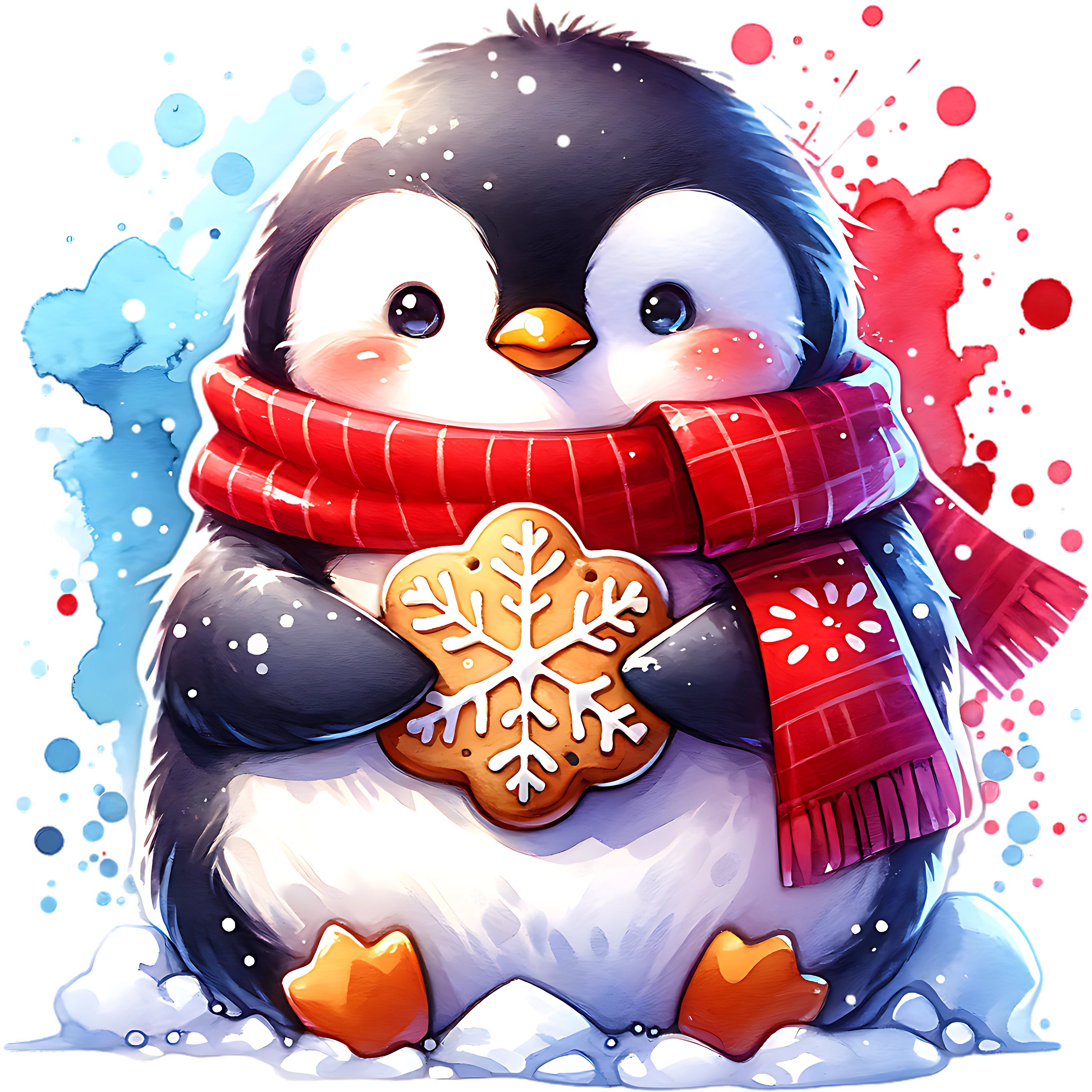 Glitzer Bügelbild Pinguin Kekszauber