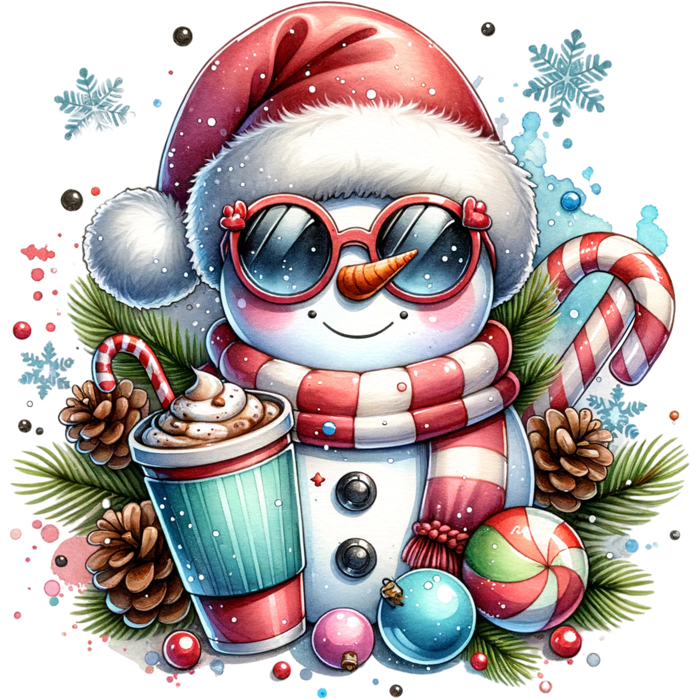 Glitzer Bügelbild Schneemann Kakaozeit