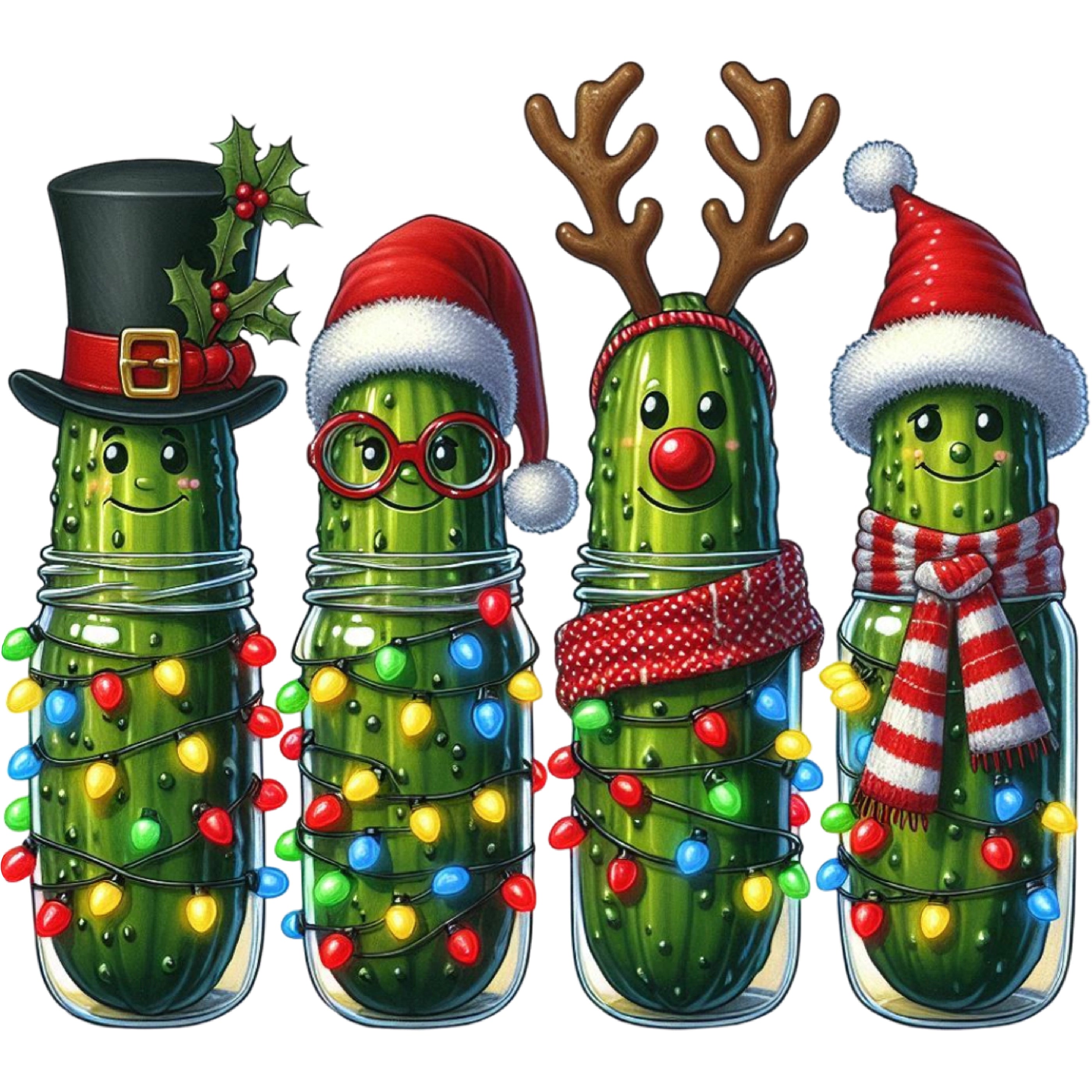 Glitzer Bügelbild Witzige Weihnachtsgurken