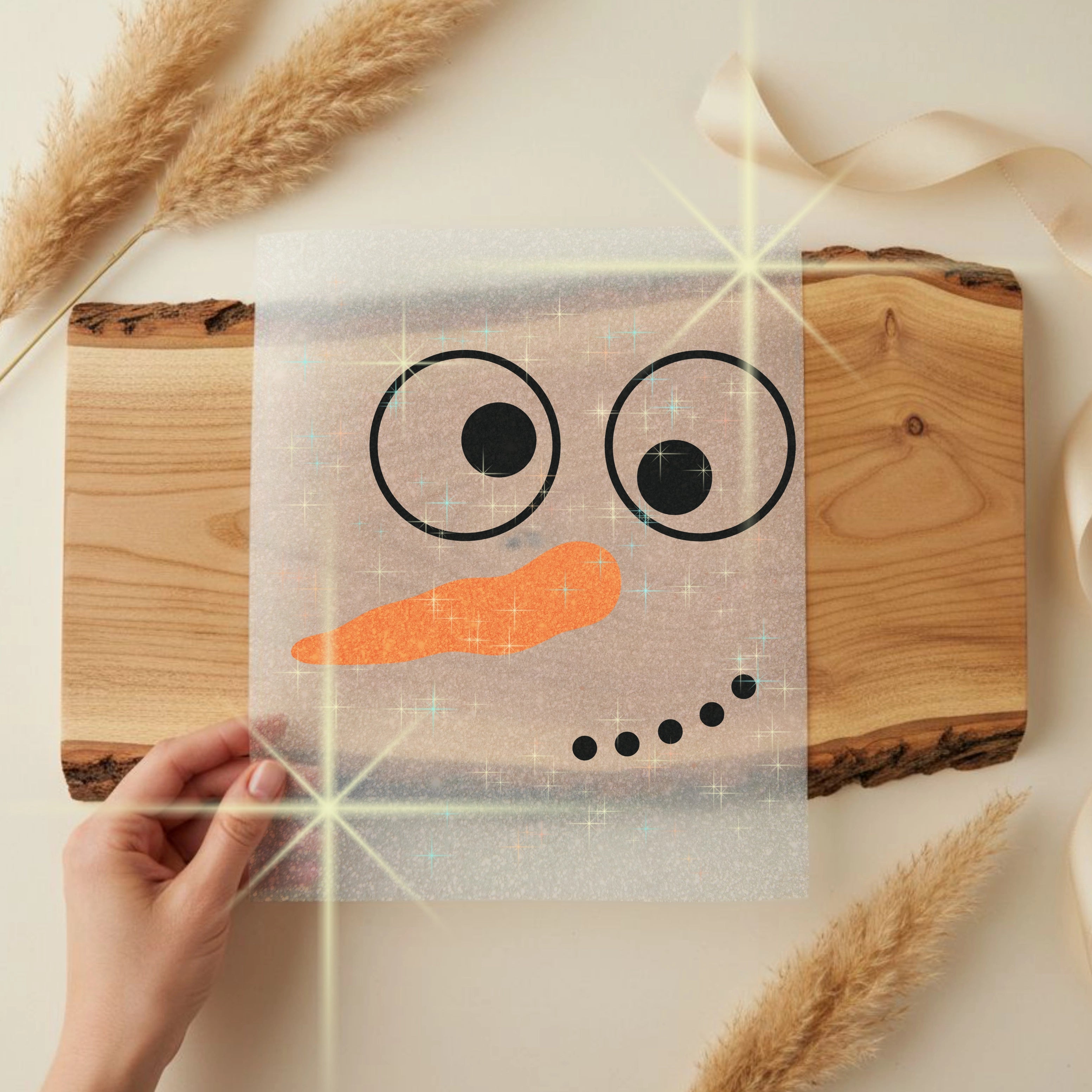 Glitzer Bügelbild Schneemann Cutieface