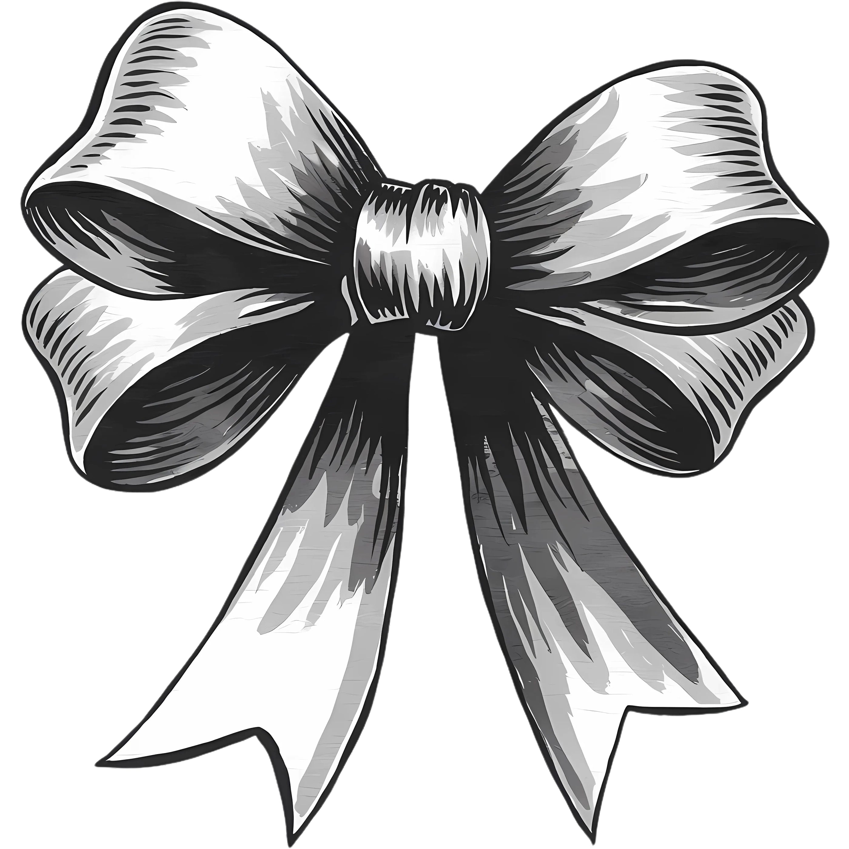 Glitzer Bügelbild Schwarz Weiß Schleife