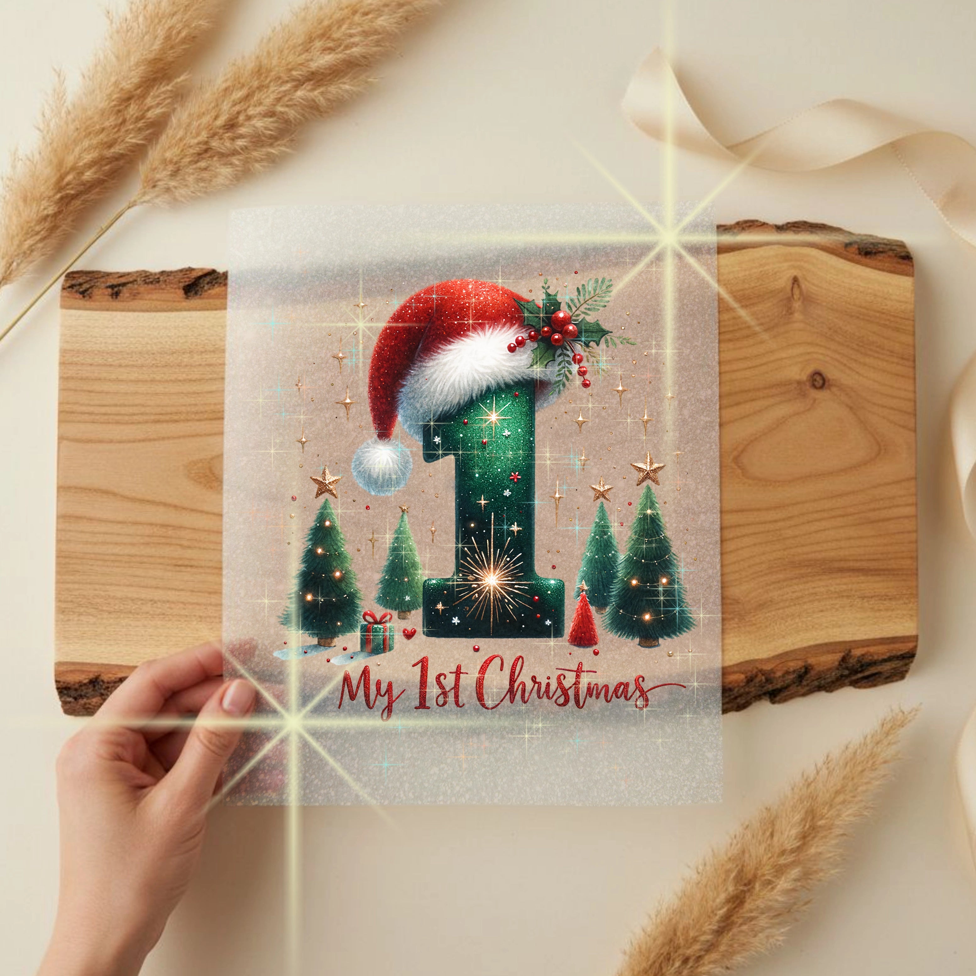 Glitzer Bügelbild Mein 1. Weihnachten – Tannenzauber