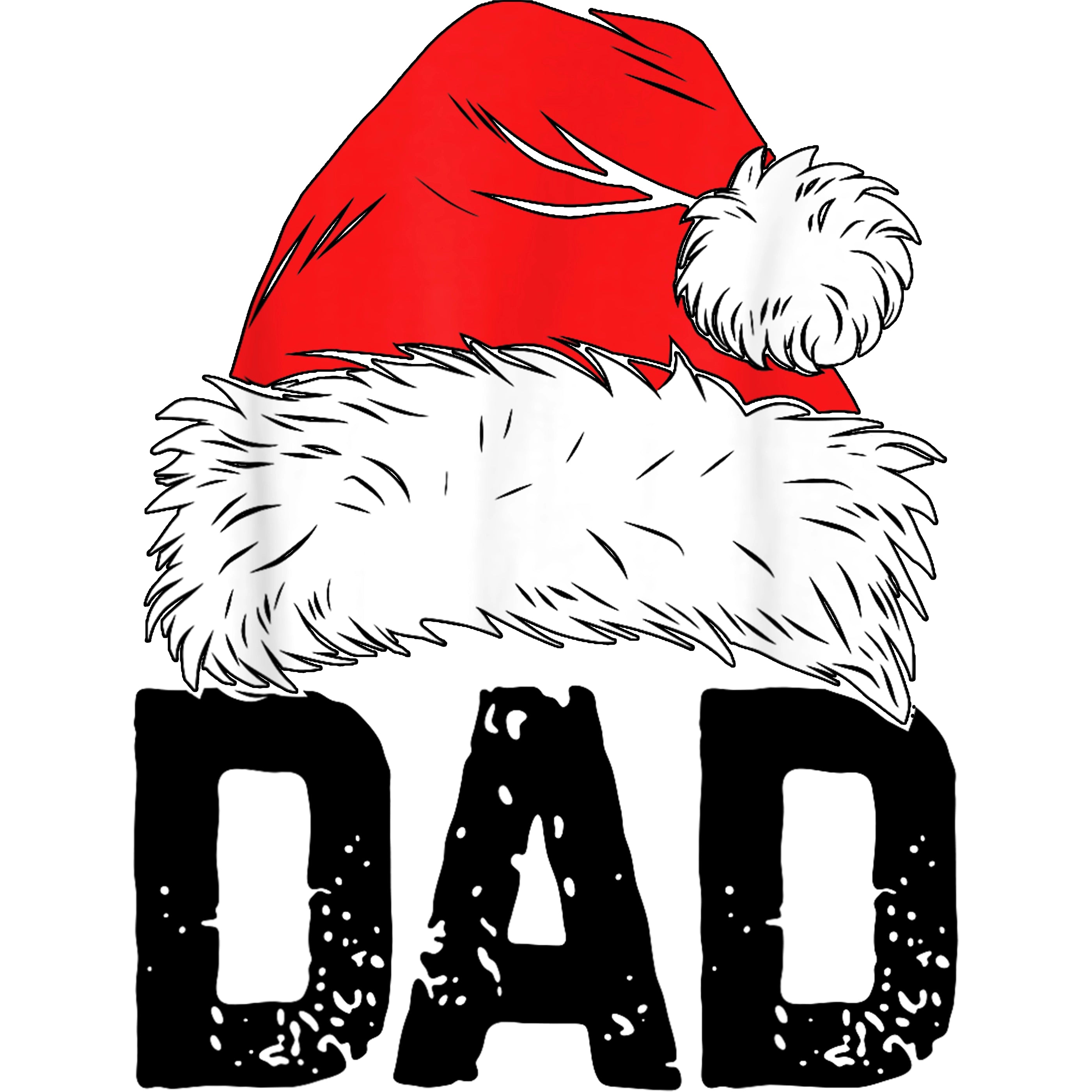 Glitzer Bügelbild Weihnachtsmütze Familie Dad