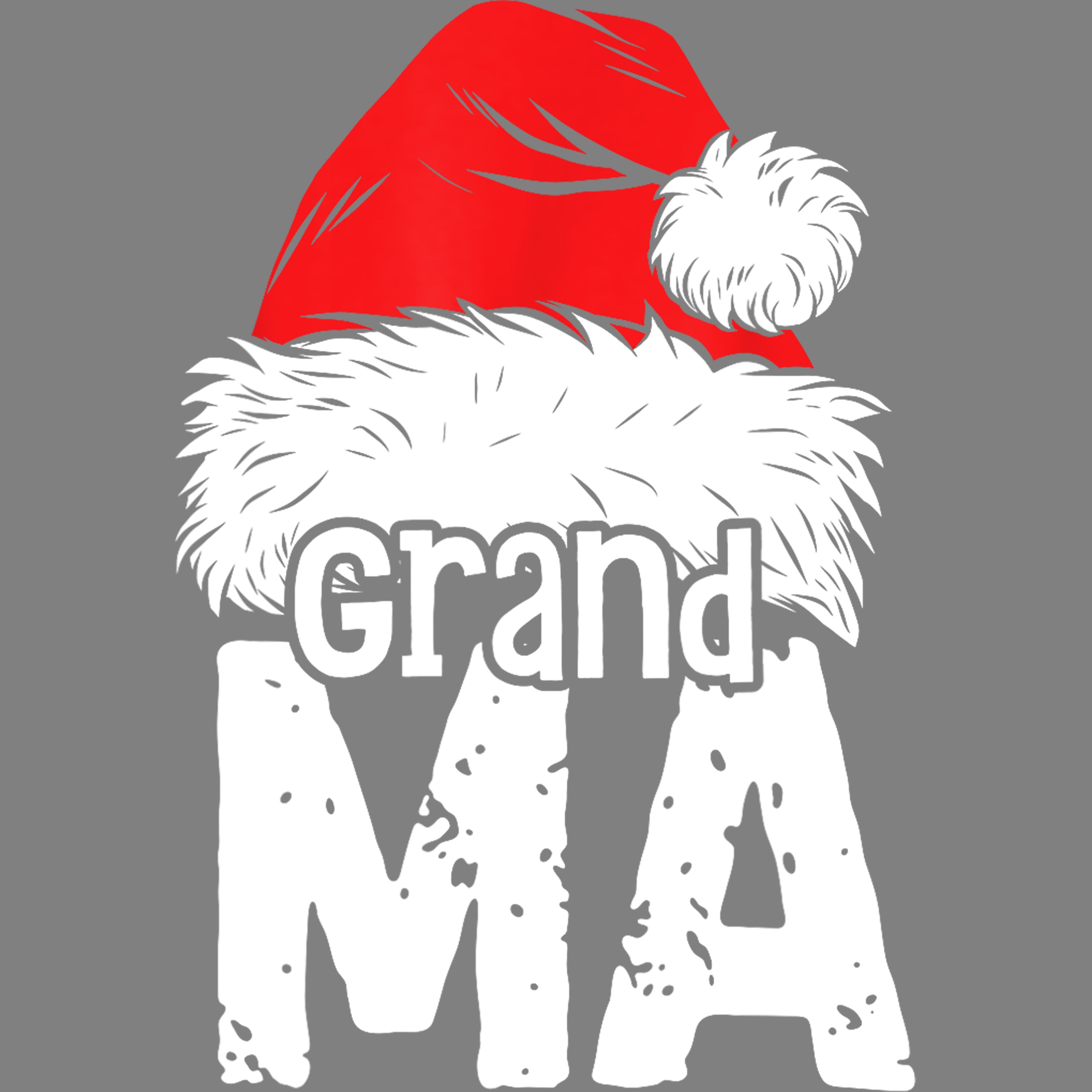 Glitzer Bügelbild Weihnachtsmütze Familie Grandma