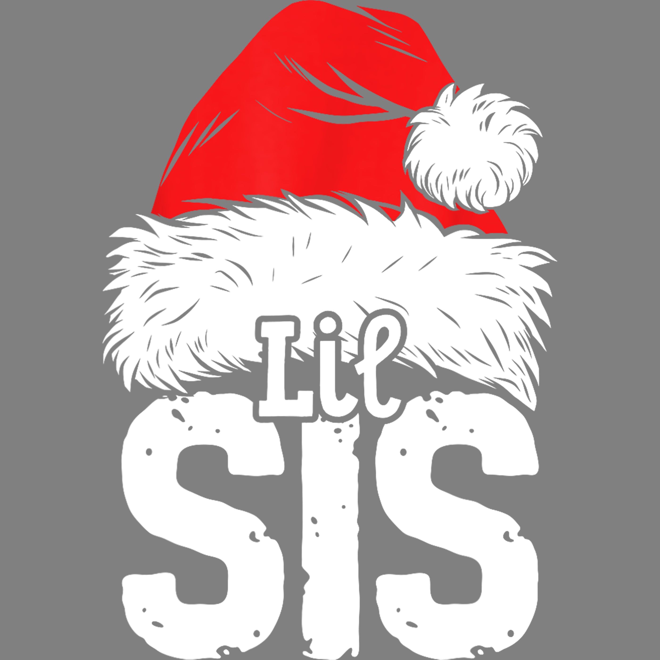 Glitzer Bügelbild Weihnachtsmütze Familie Lil Sis