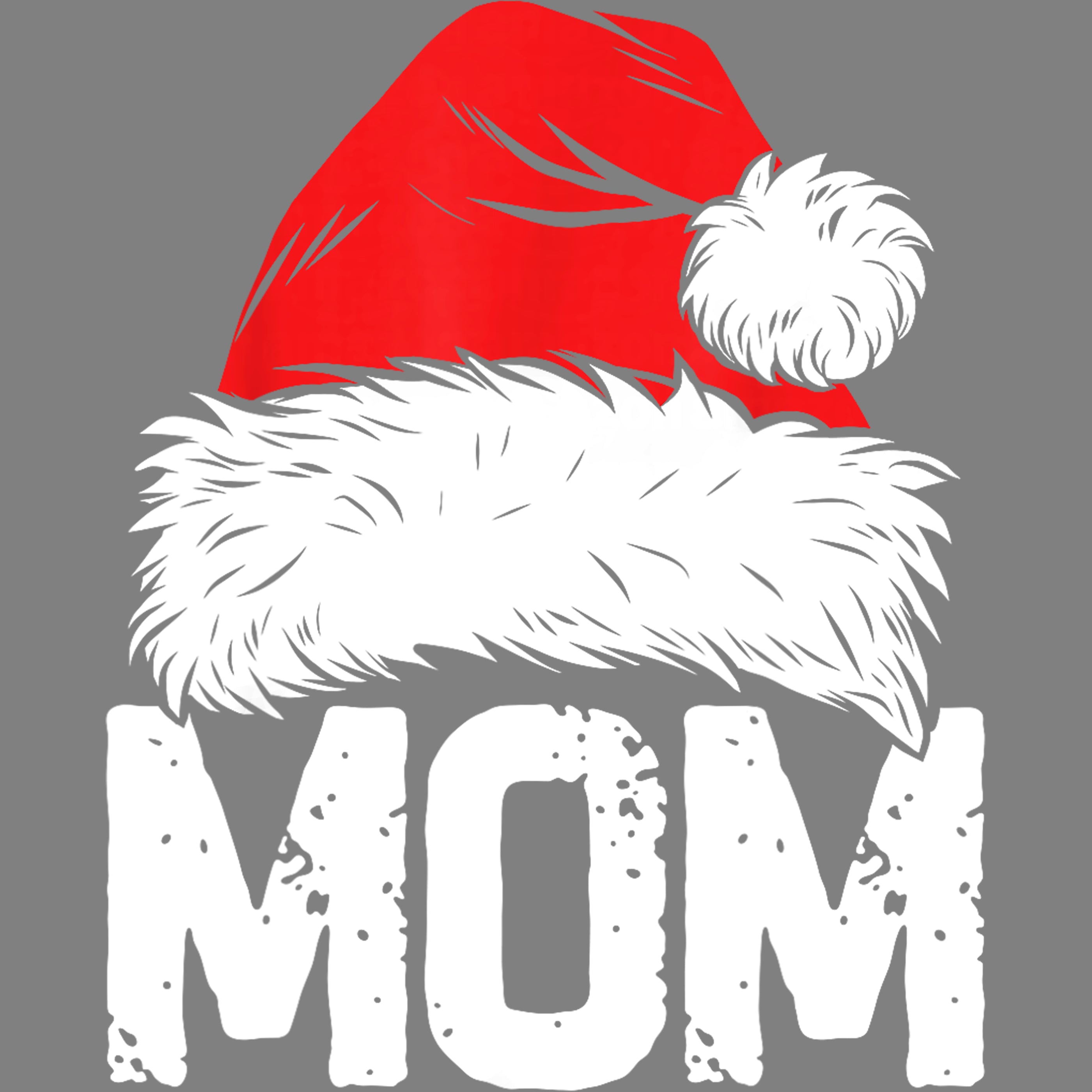 Glitzer Bügelbild Weihnachtsmütze Familie Mom