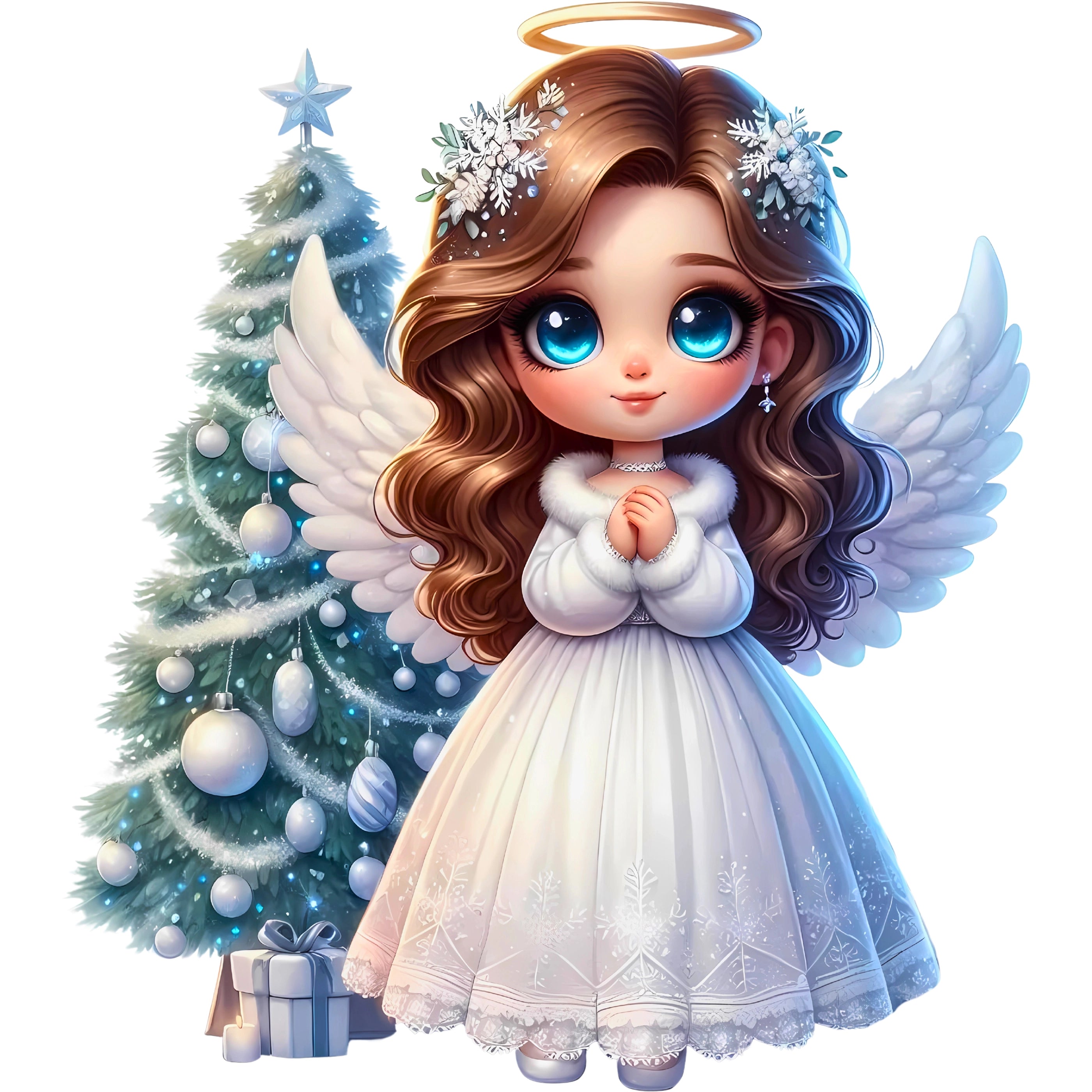 Glitzer Bügelbild Zuckersüßer Weihnachts Engel