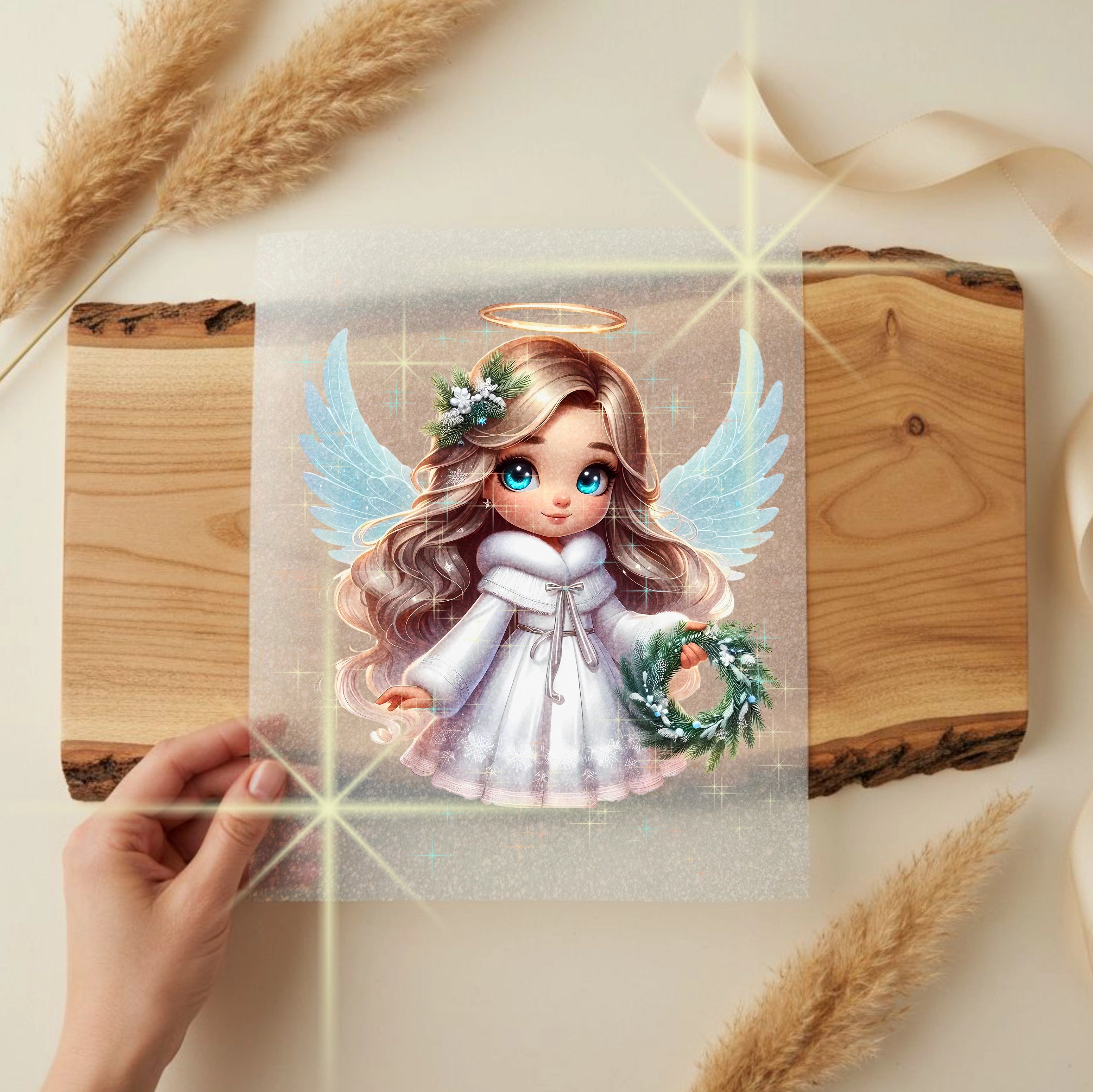 Glitzer Bügelbild Zauberhafter Weihnachts Engel