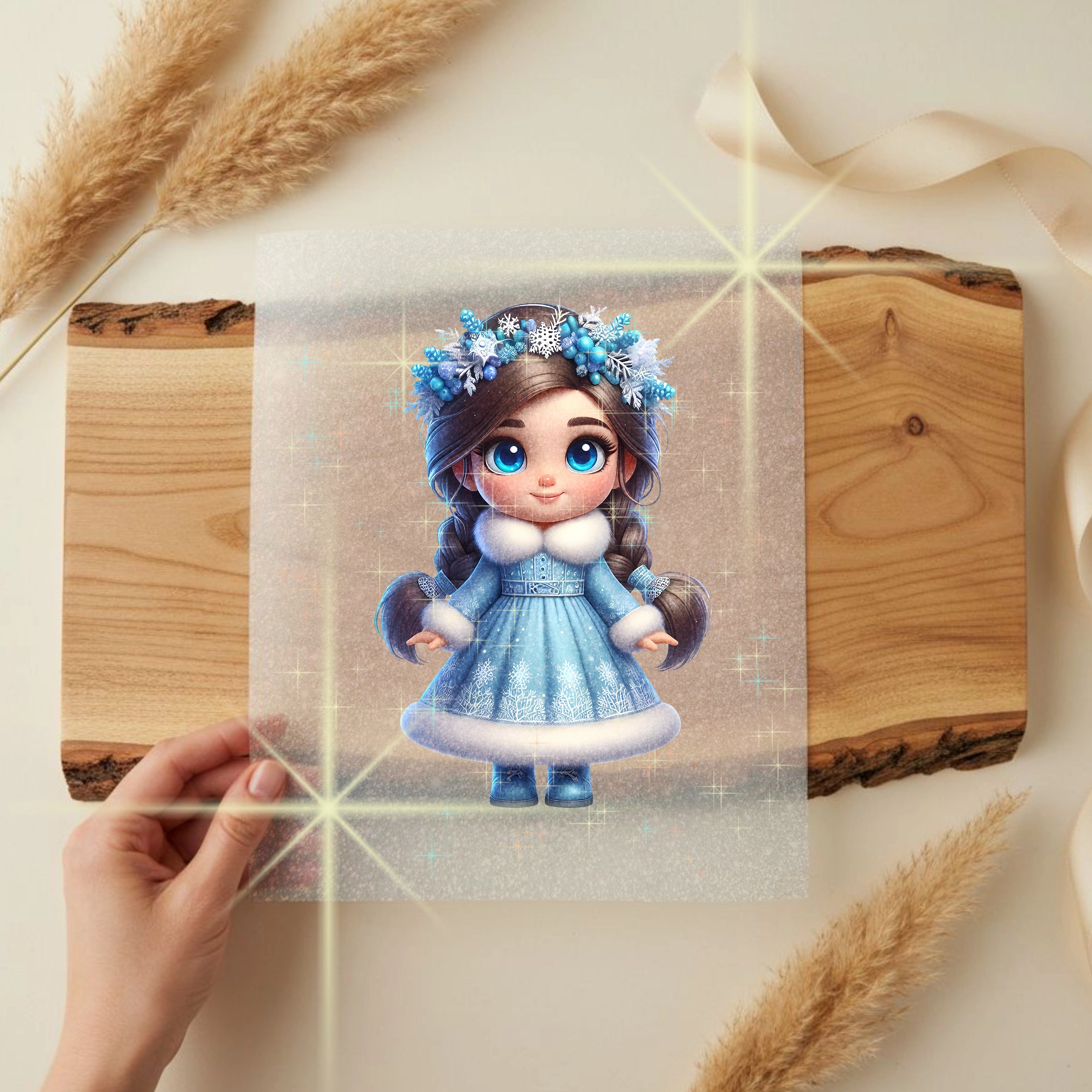 Glitzer Bügelbild Winterzauber Prinzessin