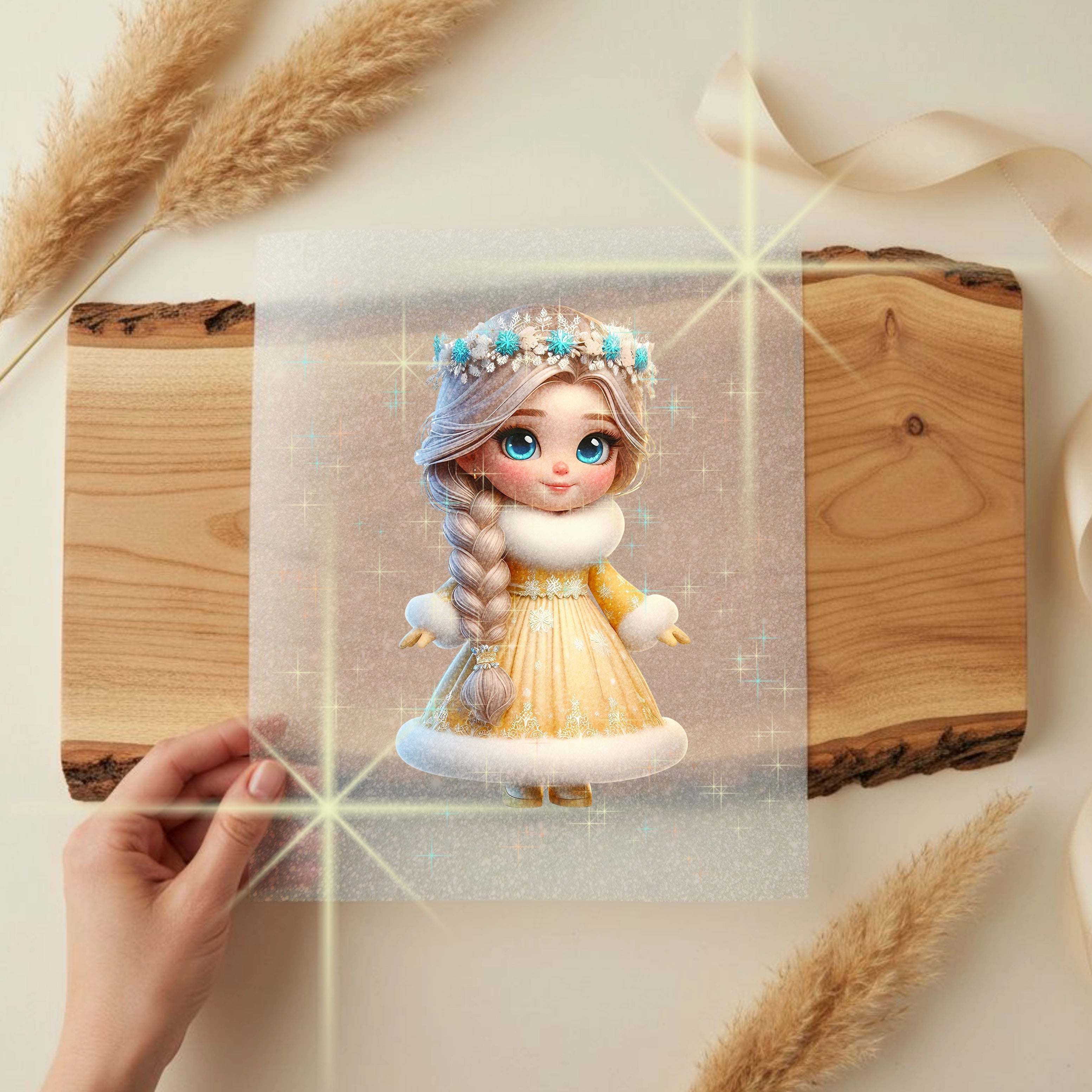 Glitzer Bügelbild Winter Prinzessin Sunshine