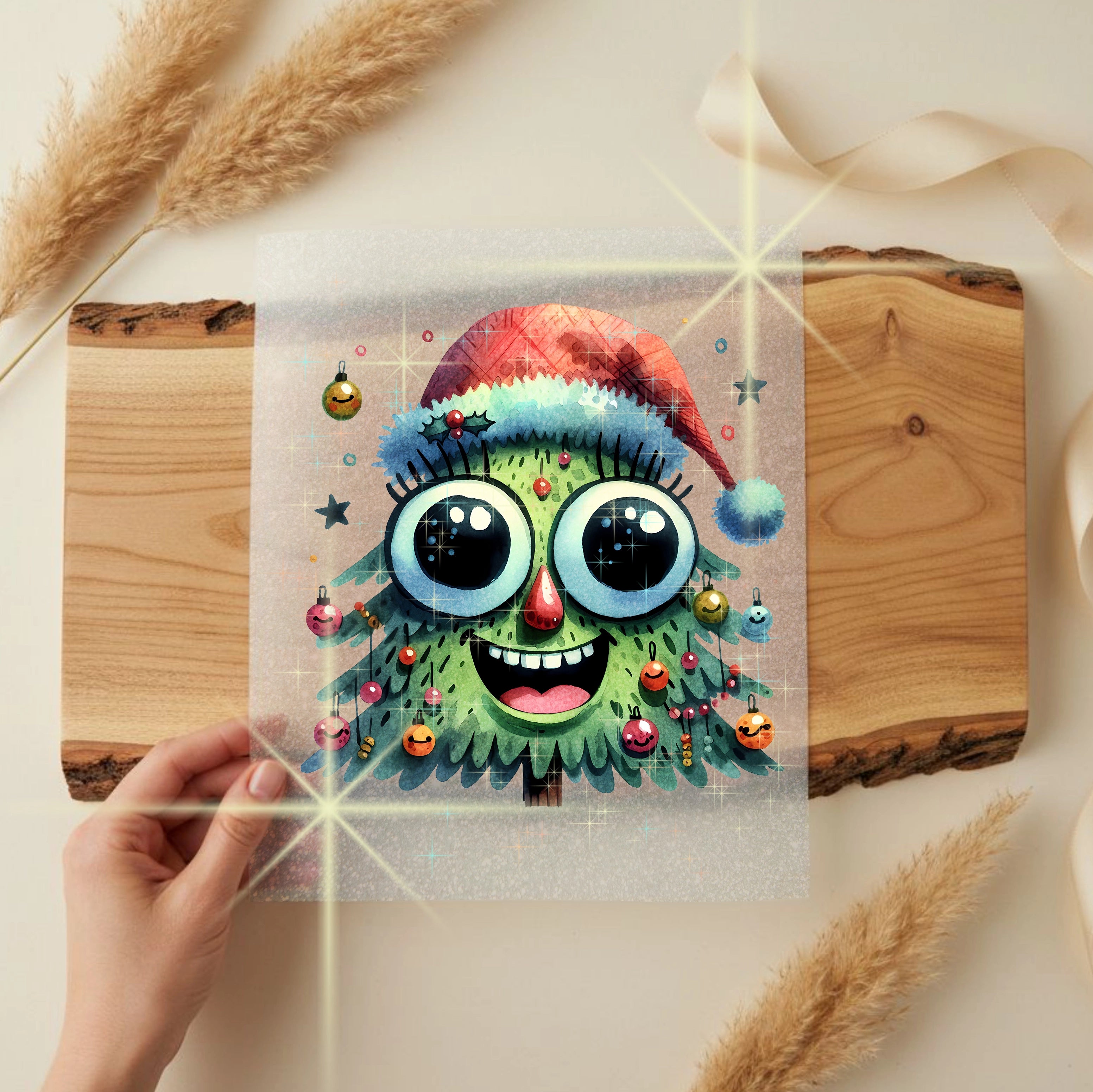 Glitzer Bügelbild Weihnachtsbaum Tannenwitz