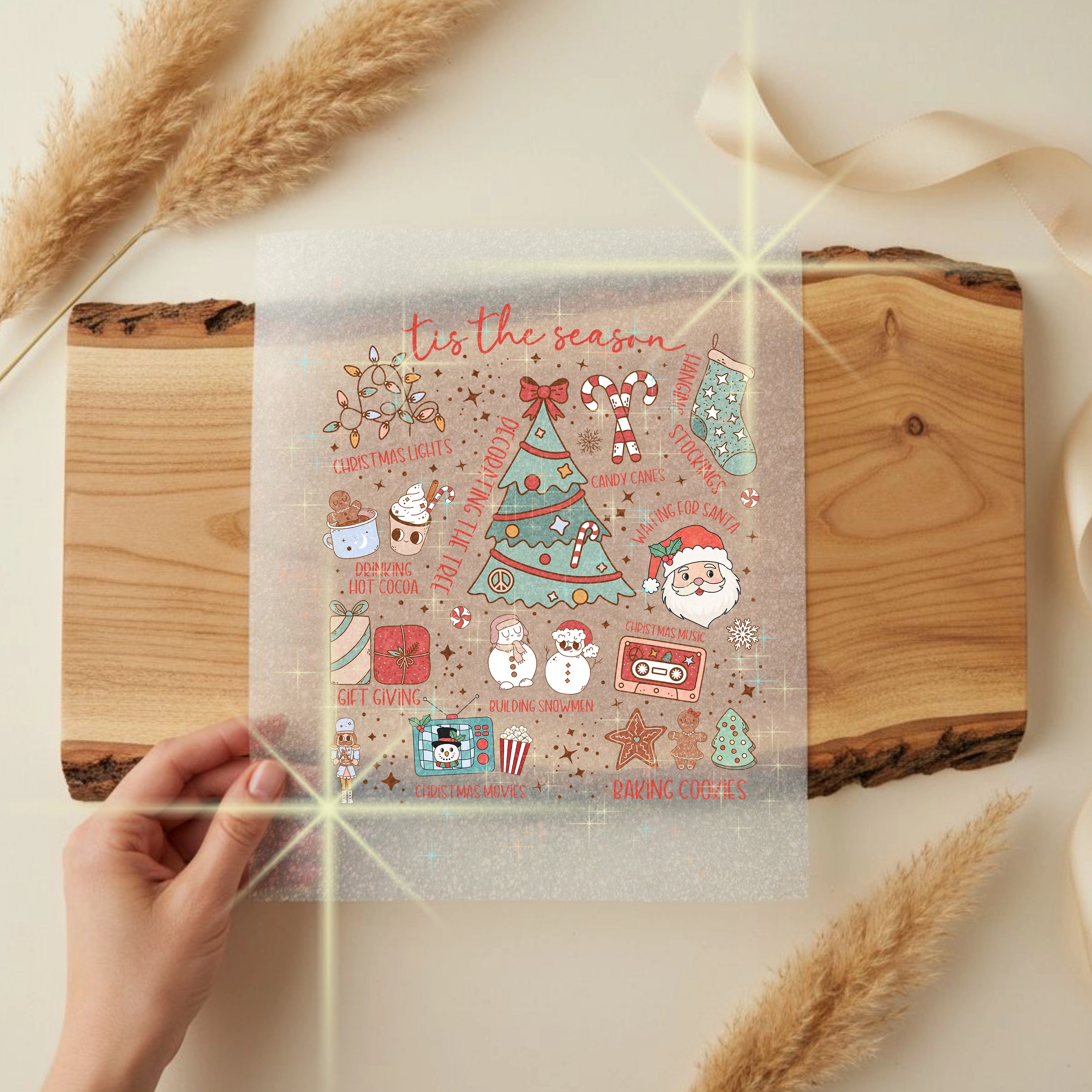 Glitzer Bügelbild Weihnachts Tradition