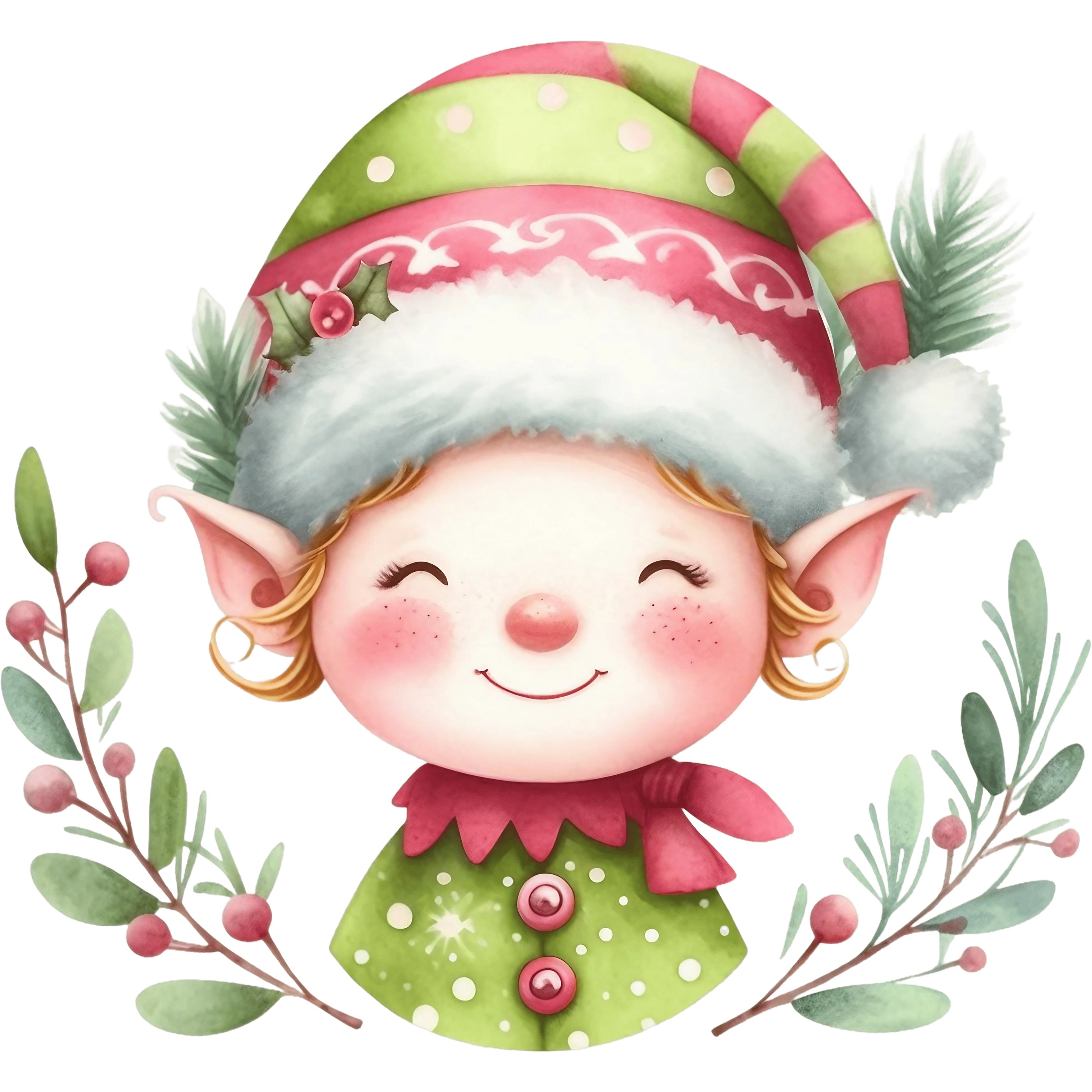 Glitzer Bügelbild Weihnachts Elf Jolly