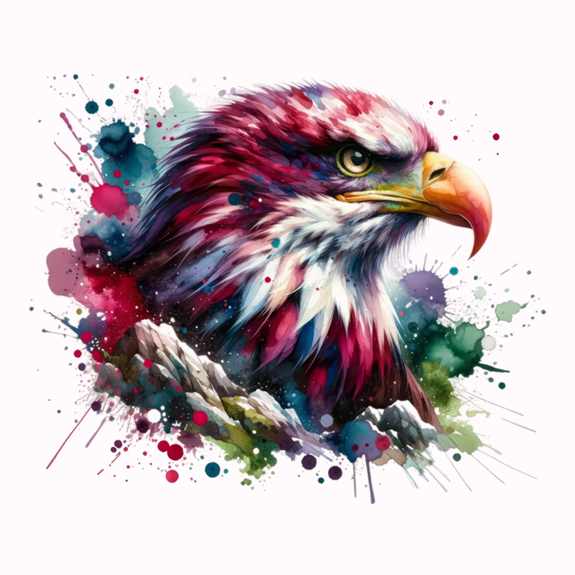 Permanent Sticker Adler Kraft der Farben