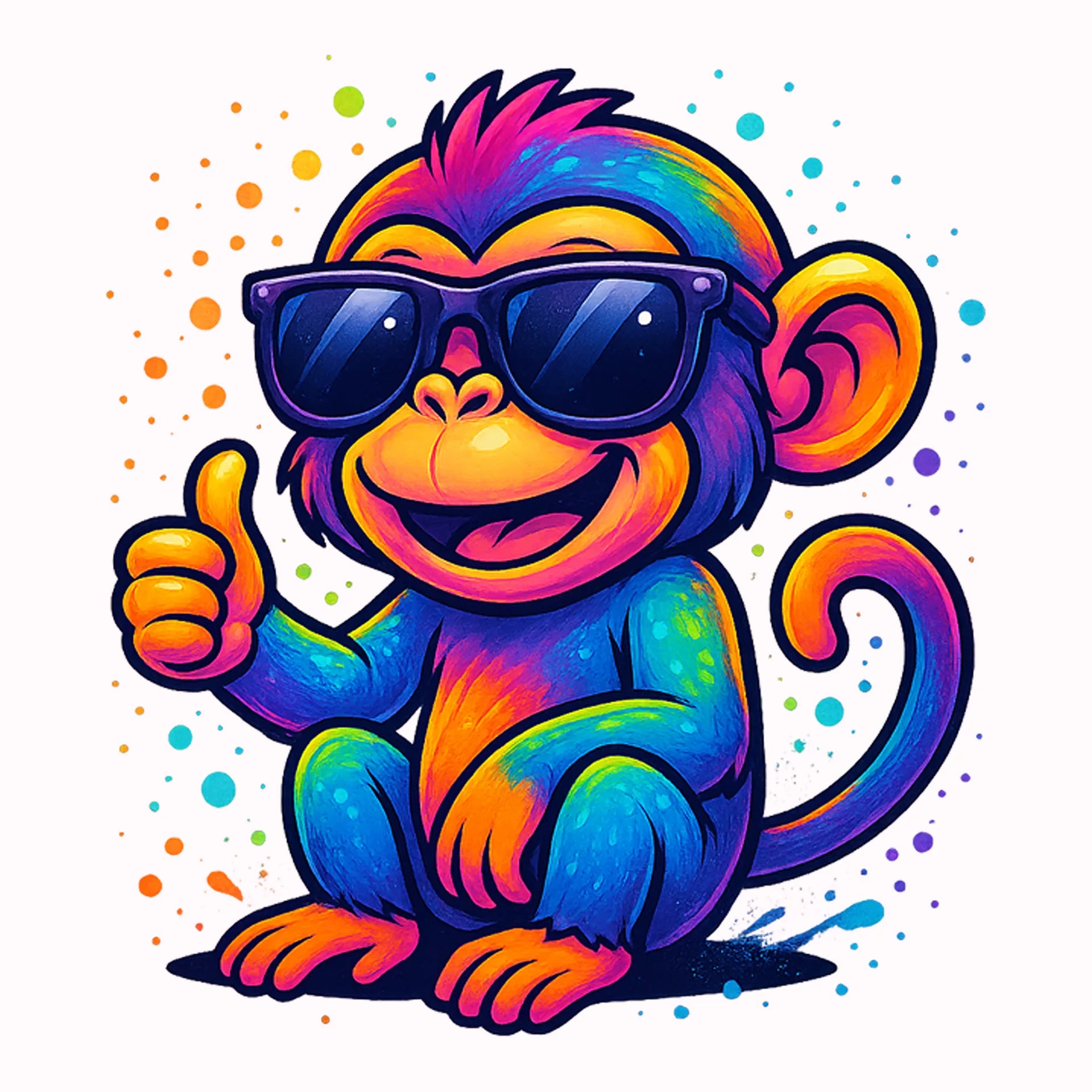 Permanent Sticker Affe Funky Monkey