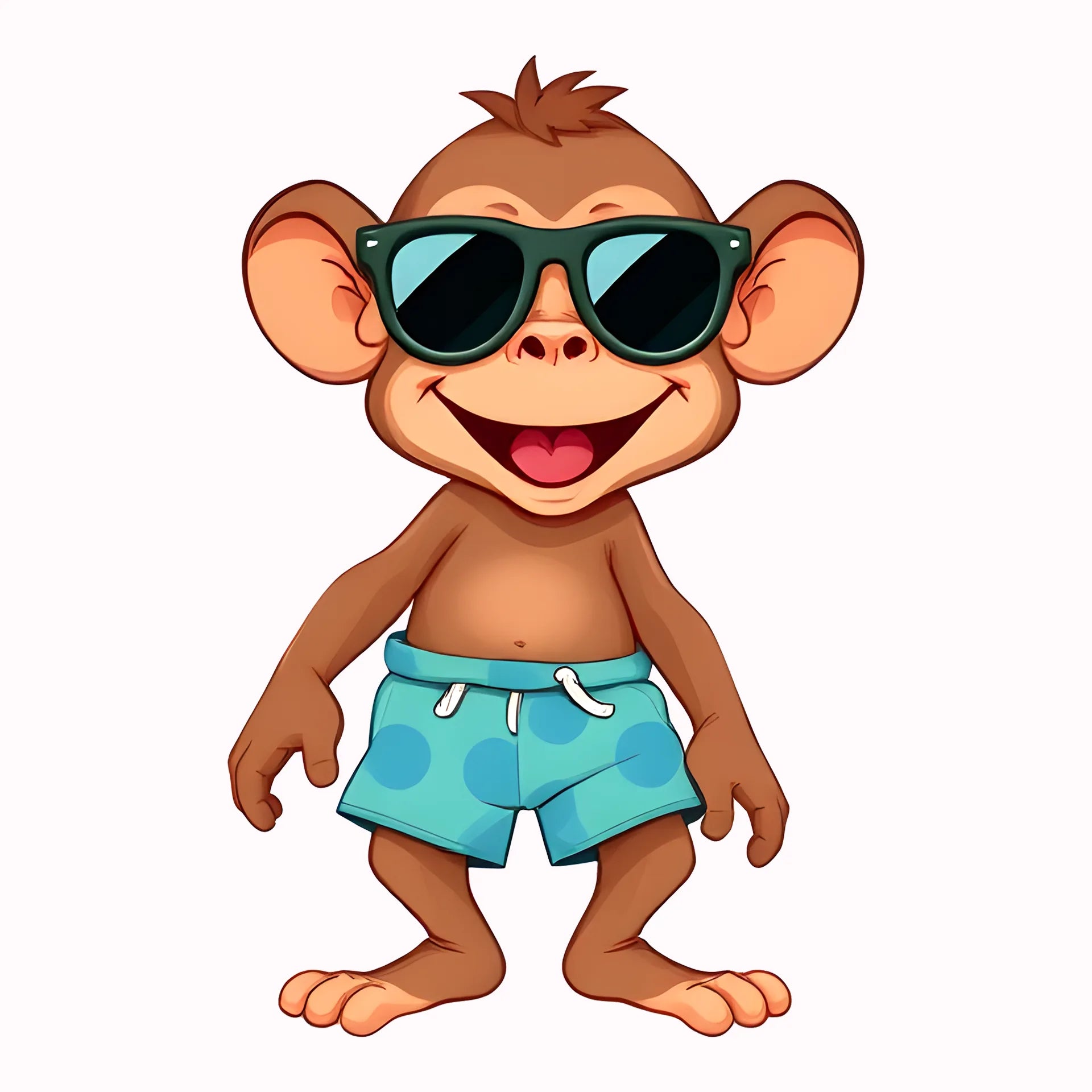 Permanent Sticker Affe Kiki im Urlaub