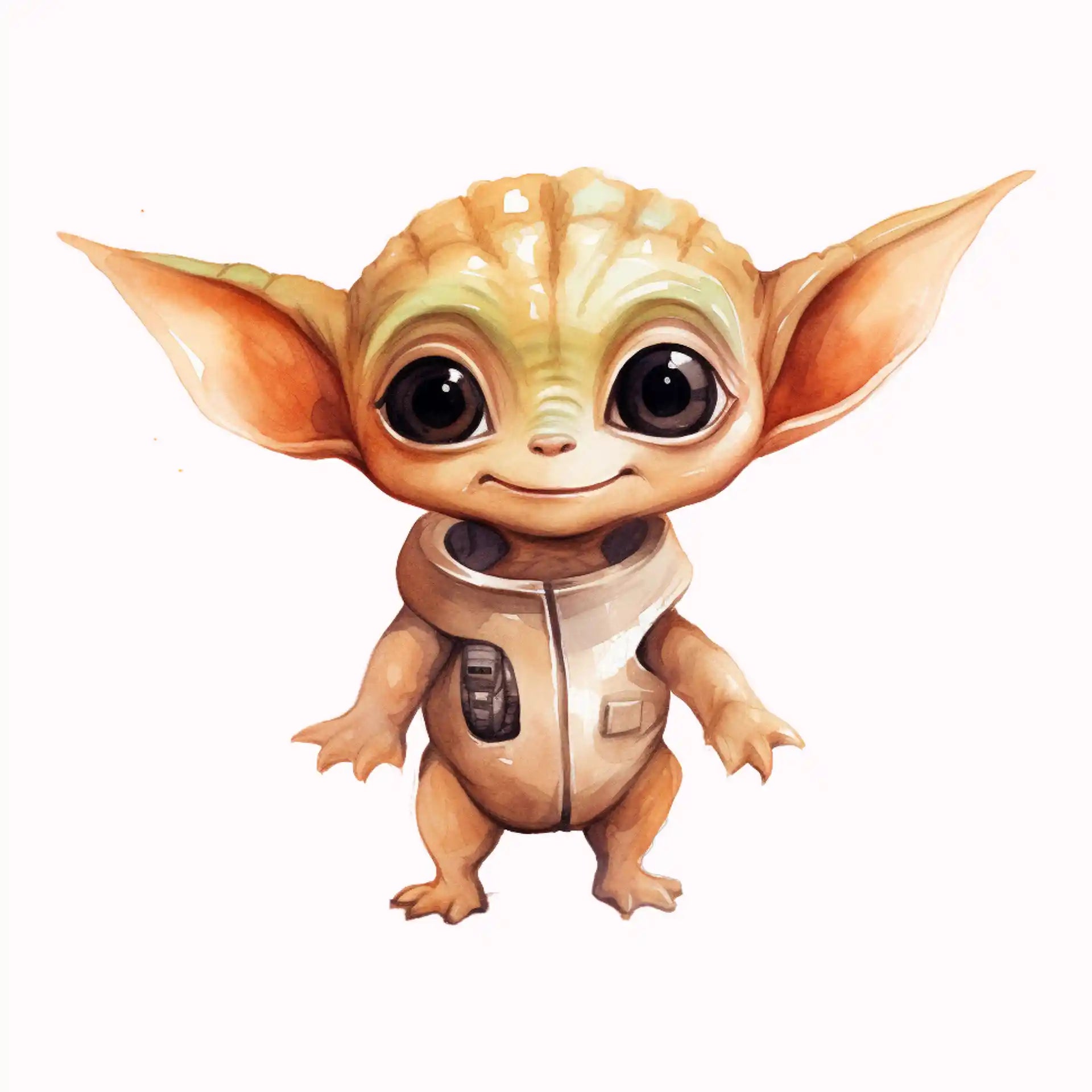 Permanent Sticker Alien Baby Beige