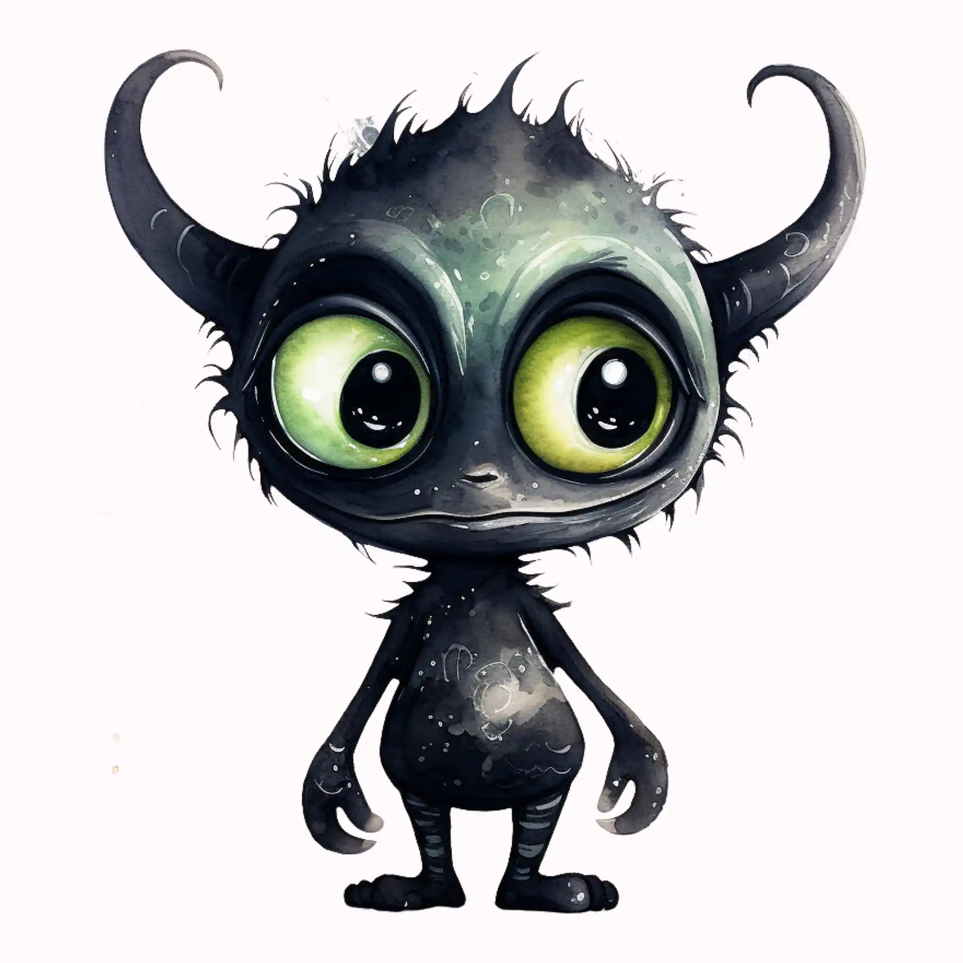 Permanent Sticker Alien Baby Schwarz