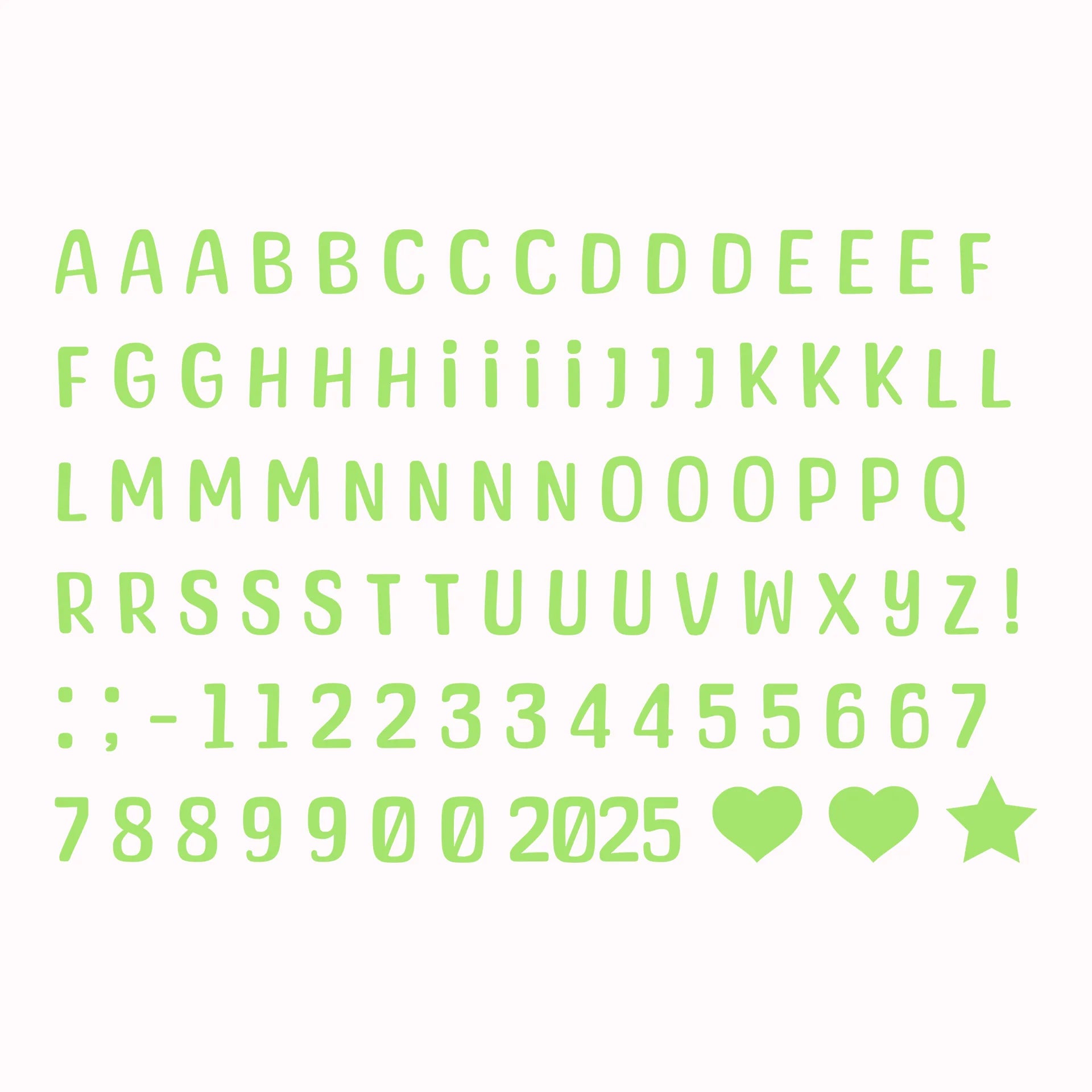 Permanent Sticker Alphabet + Zahlen Set