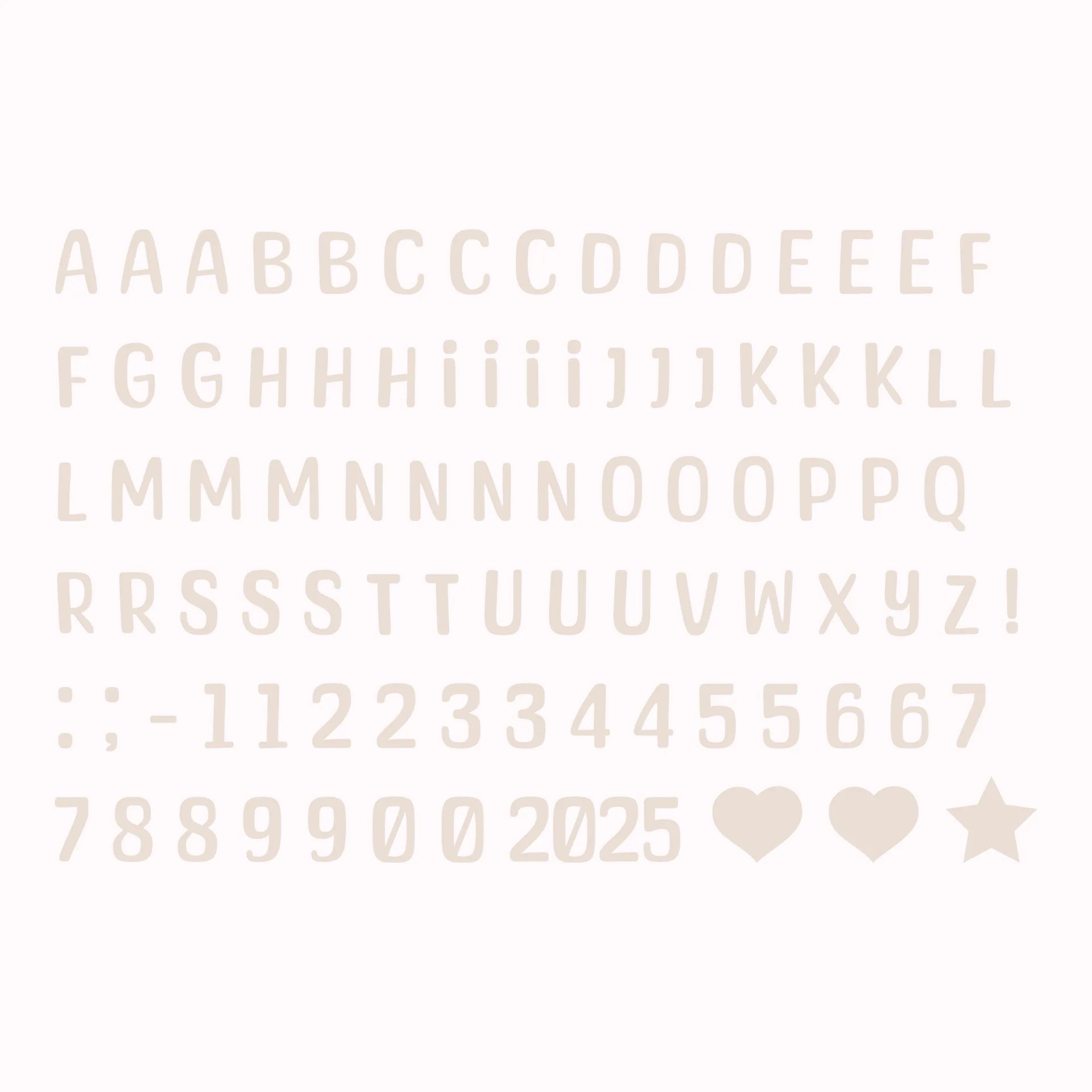 Permanent Sticker Alphabet + Zahlen Set