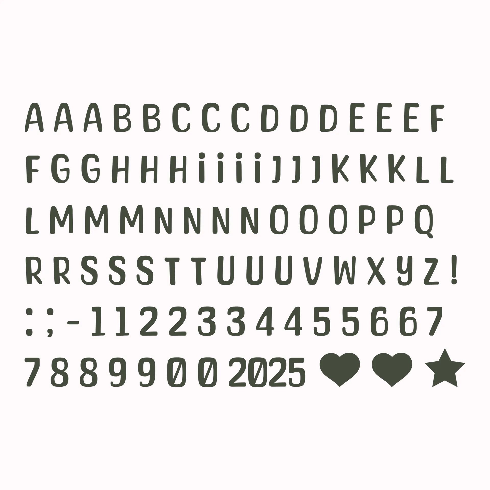 Permanent Sticker Alphabet + Zahlen Set