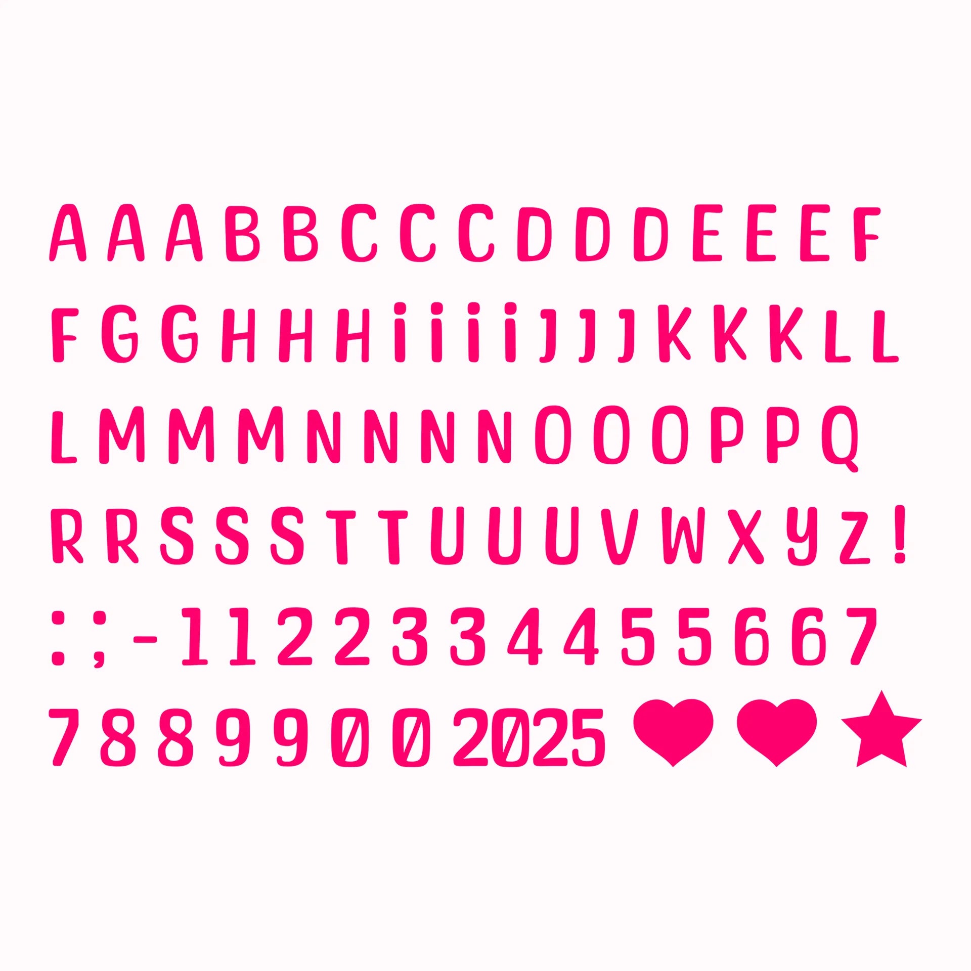 Permanent Sticker Alphabet + Zahlen Set