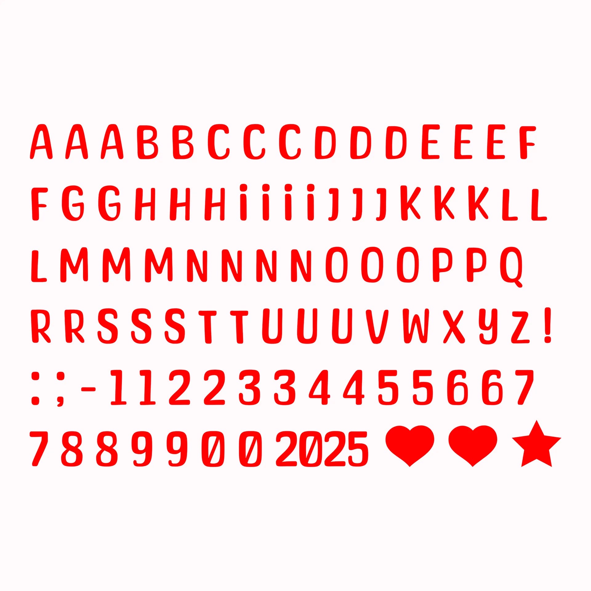 Permanent Sticker Alphabet + Zahlen Set