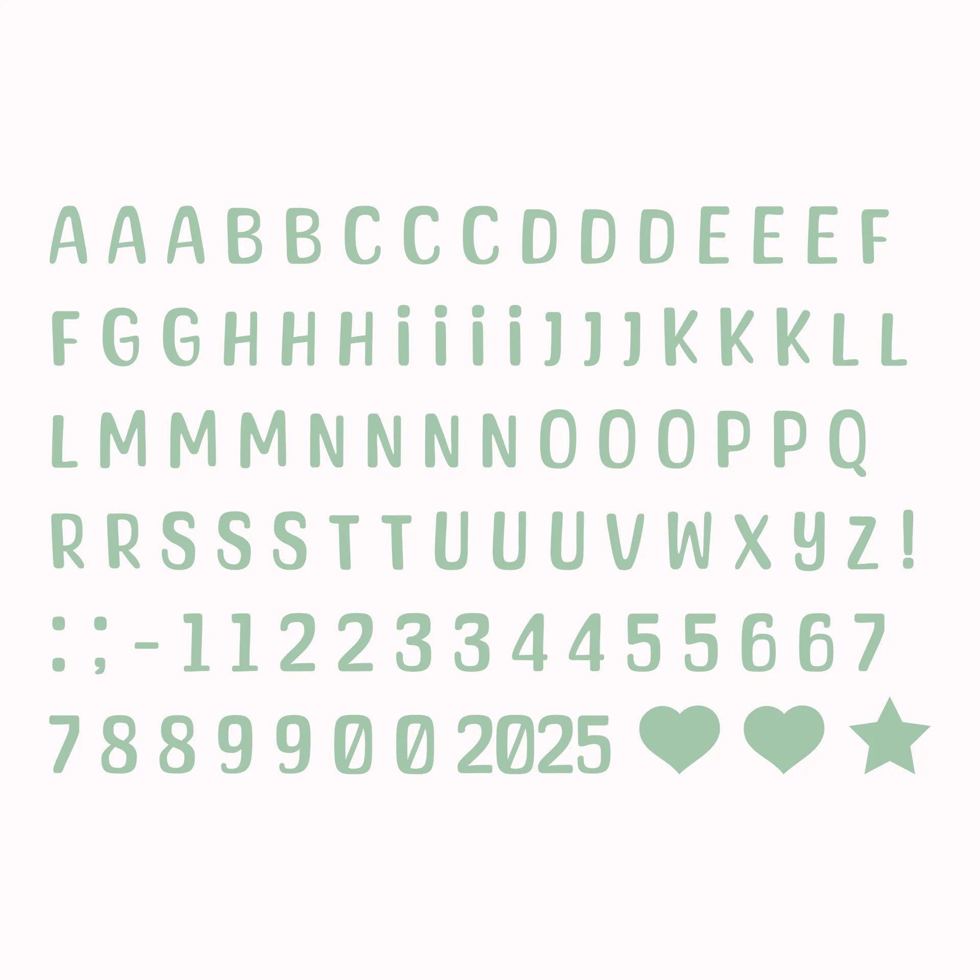 Permanent Sticker Alphabet + Zahlen Set
