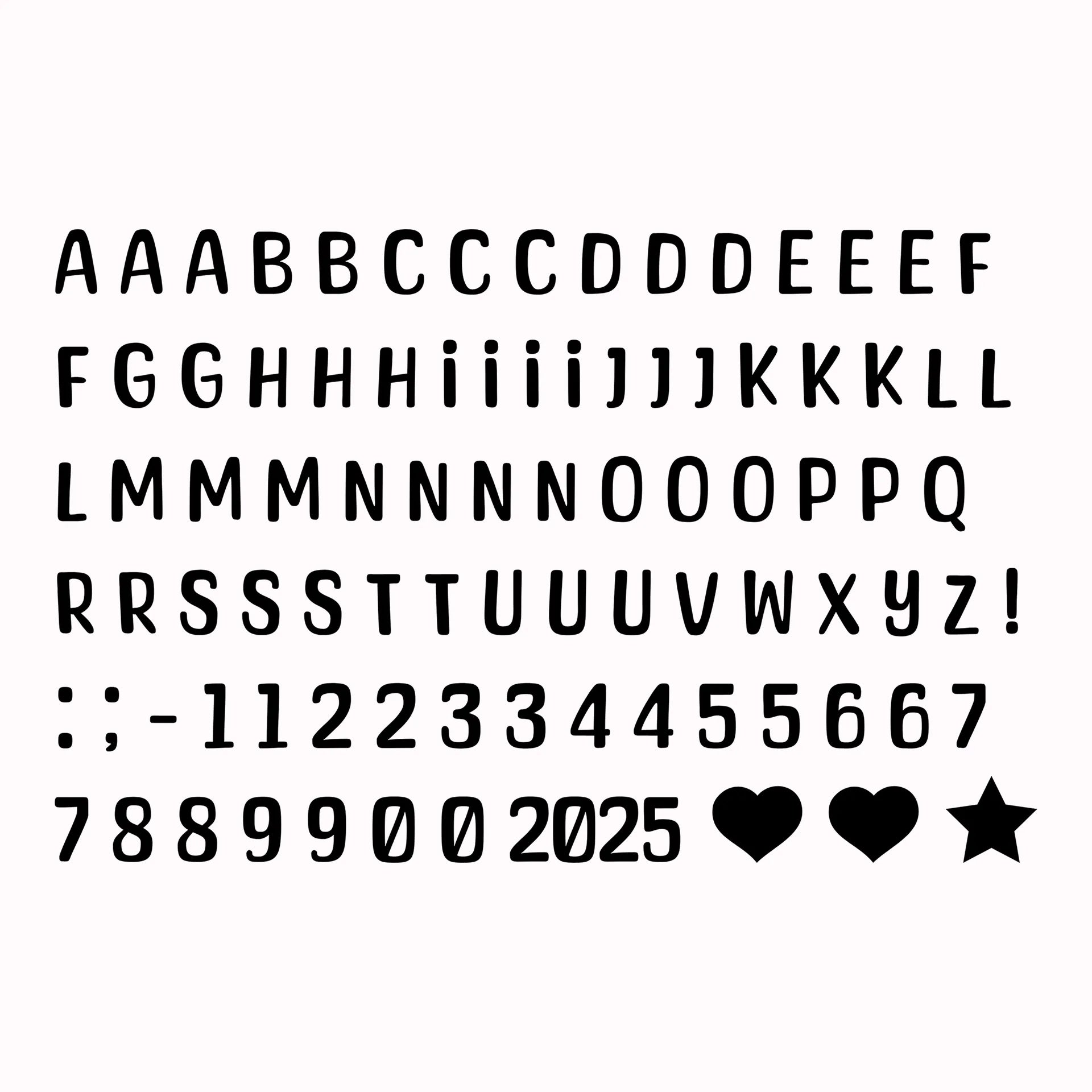 Permanent Sticker Alphabet + Zahlen Set