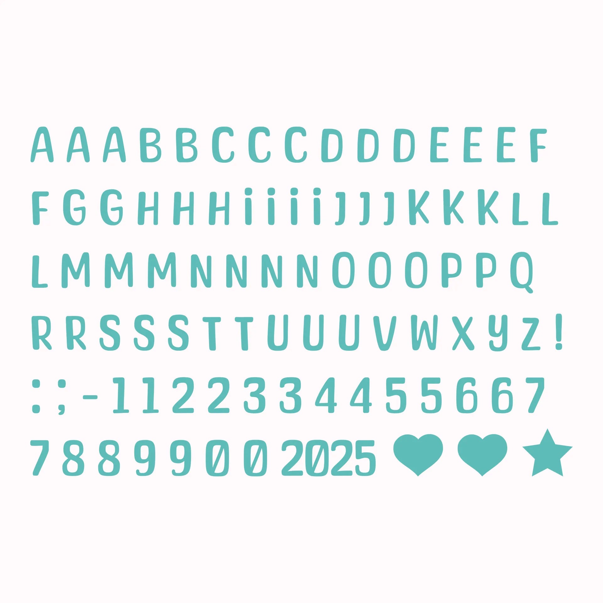 Permanent Sticker Alphabet + Zahlen Set