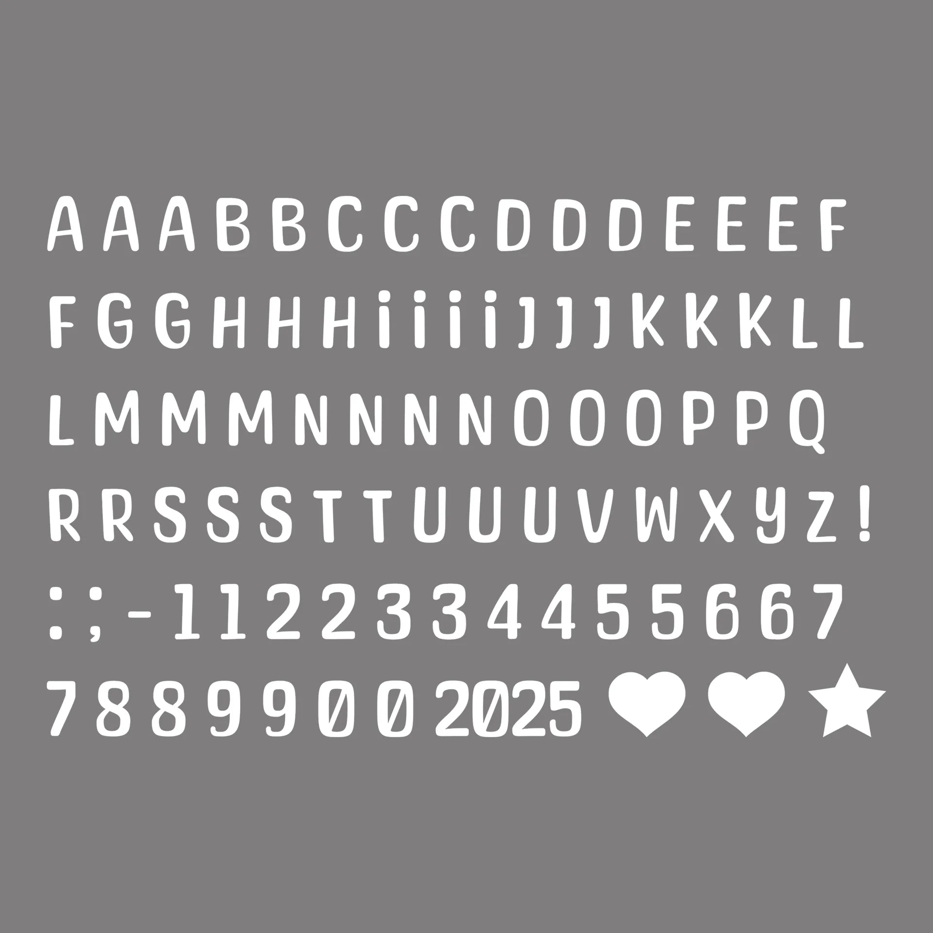 Permanent Sticker Alphabet + Zahlen Set