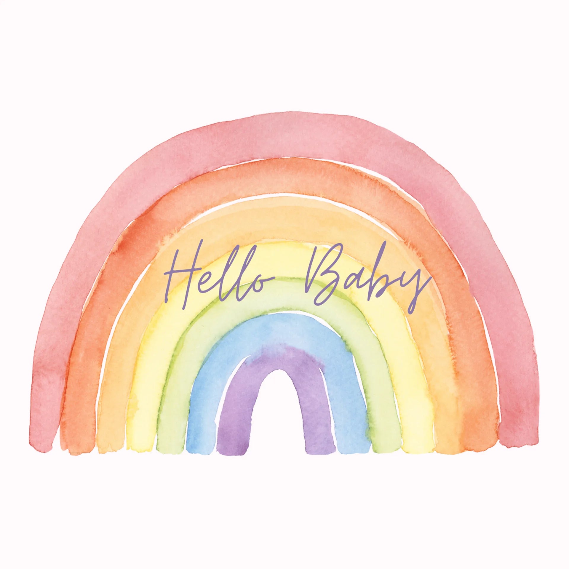 Permanent Sticker Aquarell Regenbogen Hello Baby