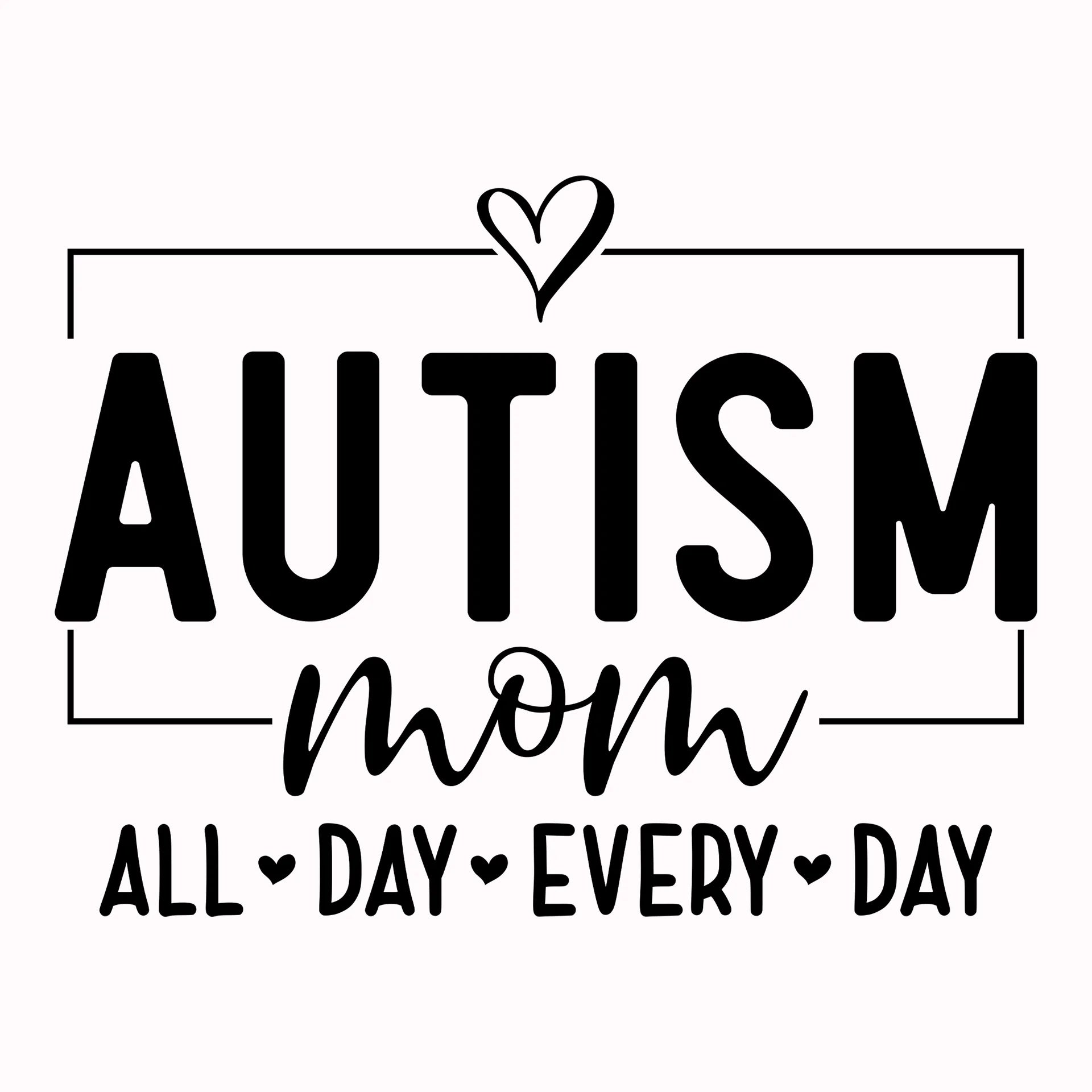 Permanent Sticker Autism Mom Schwarz