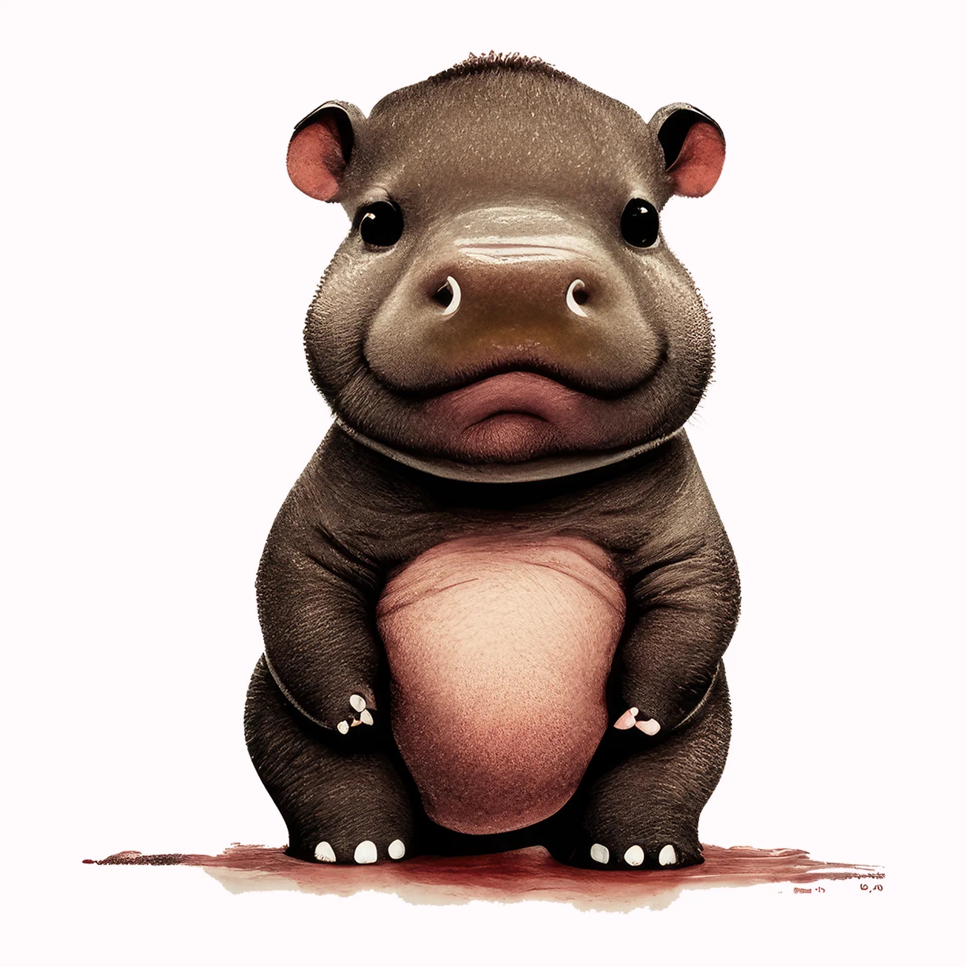 Permanent Sticker Baby Hippo Nilpferd